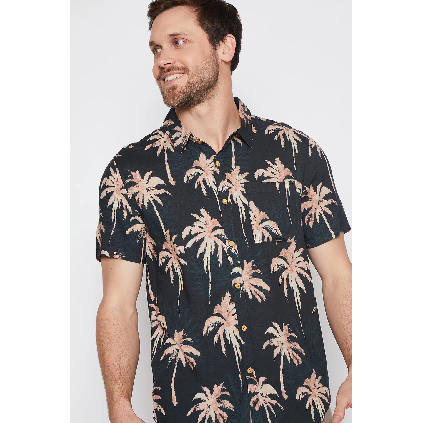 Camisa Hombre Palmeras Beige Familyshop 4