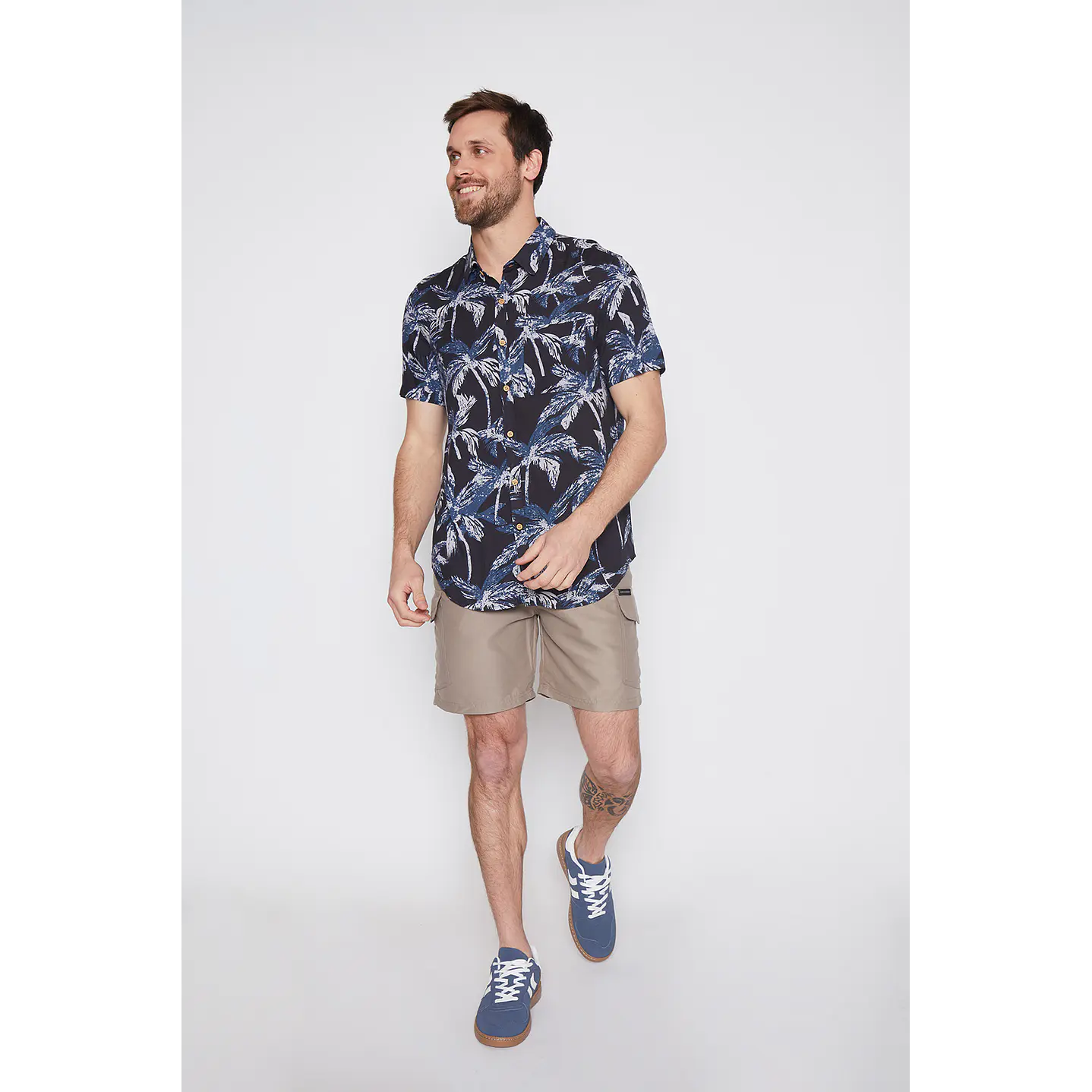 Camisa Hombre Palmeras Azul Familyshop 2