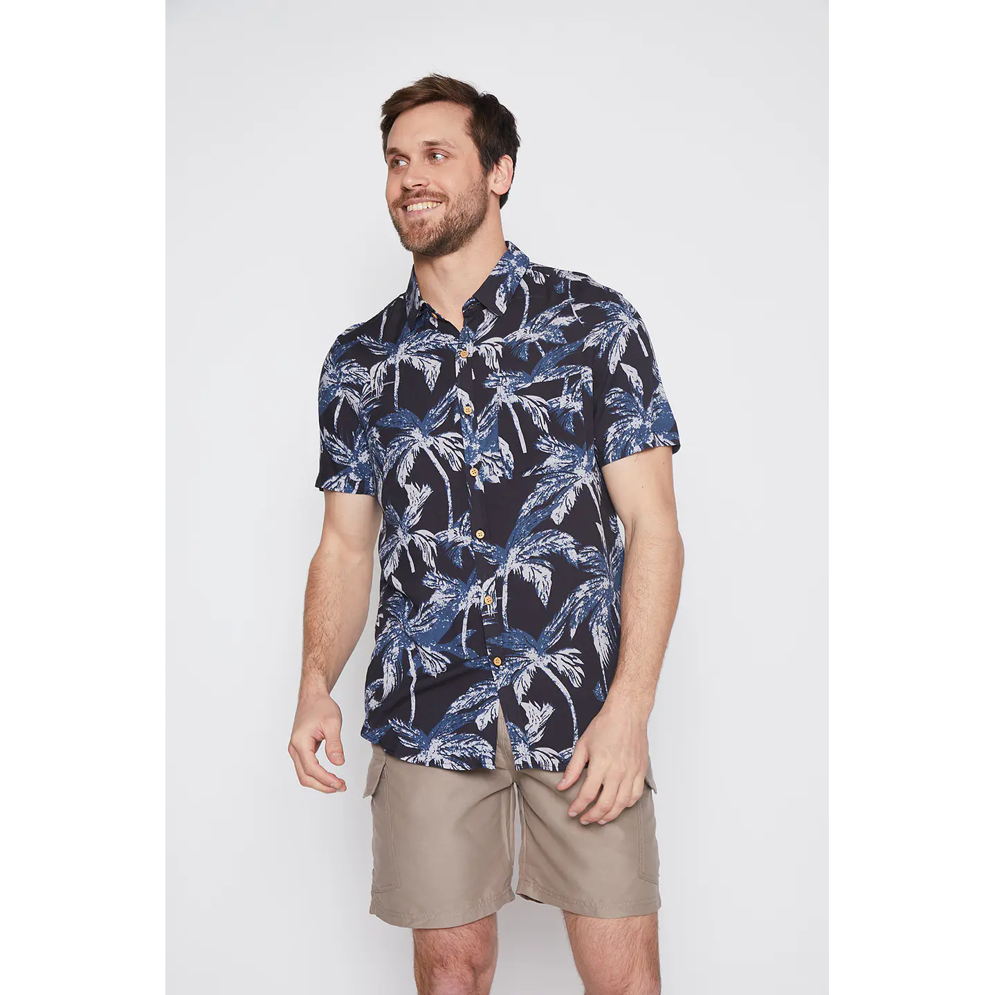 Camisa Hombre Palmeras Azul Familyshop 1