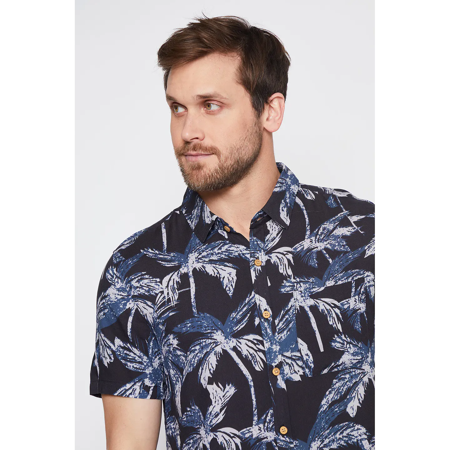 Camisa Hombre Palmeras Azul Familyshop 4