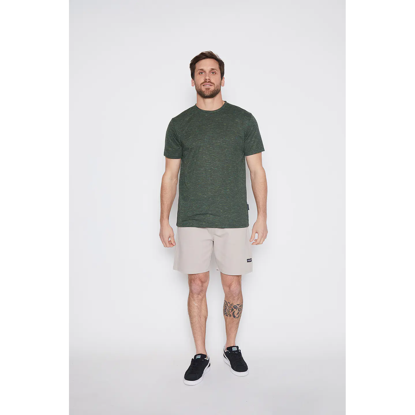 Polera Hombre Basic Melange Verde Familyshop 2