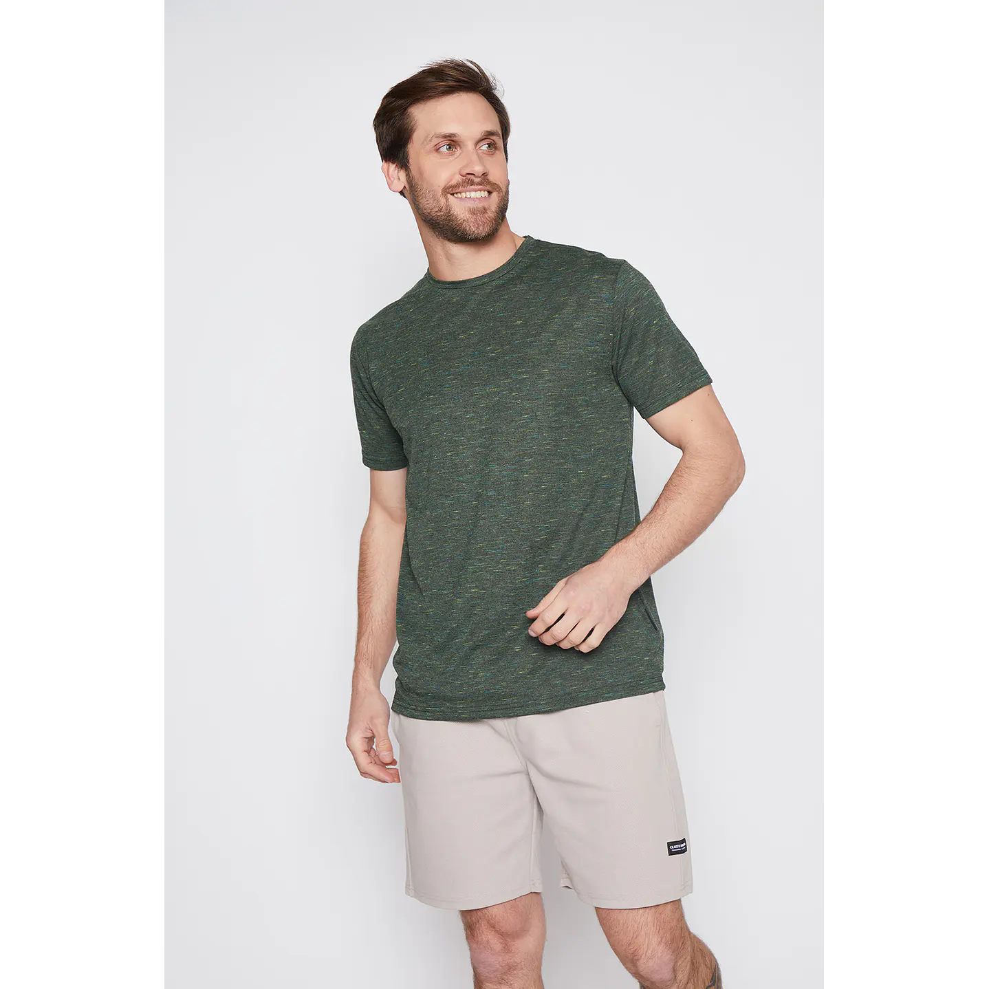 Polera Hombre Basic Melange Verde Familyshop 1