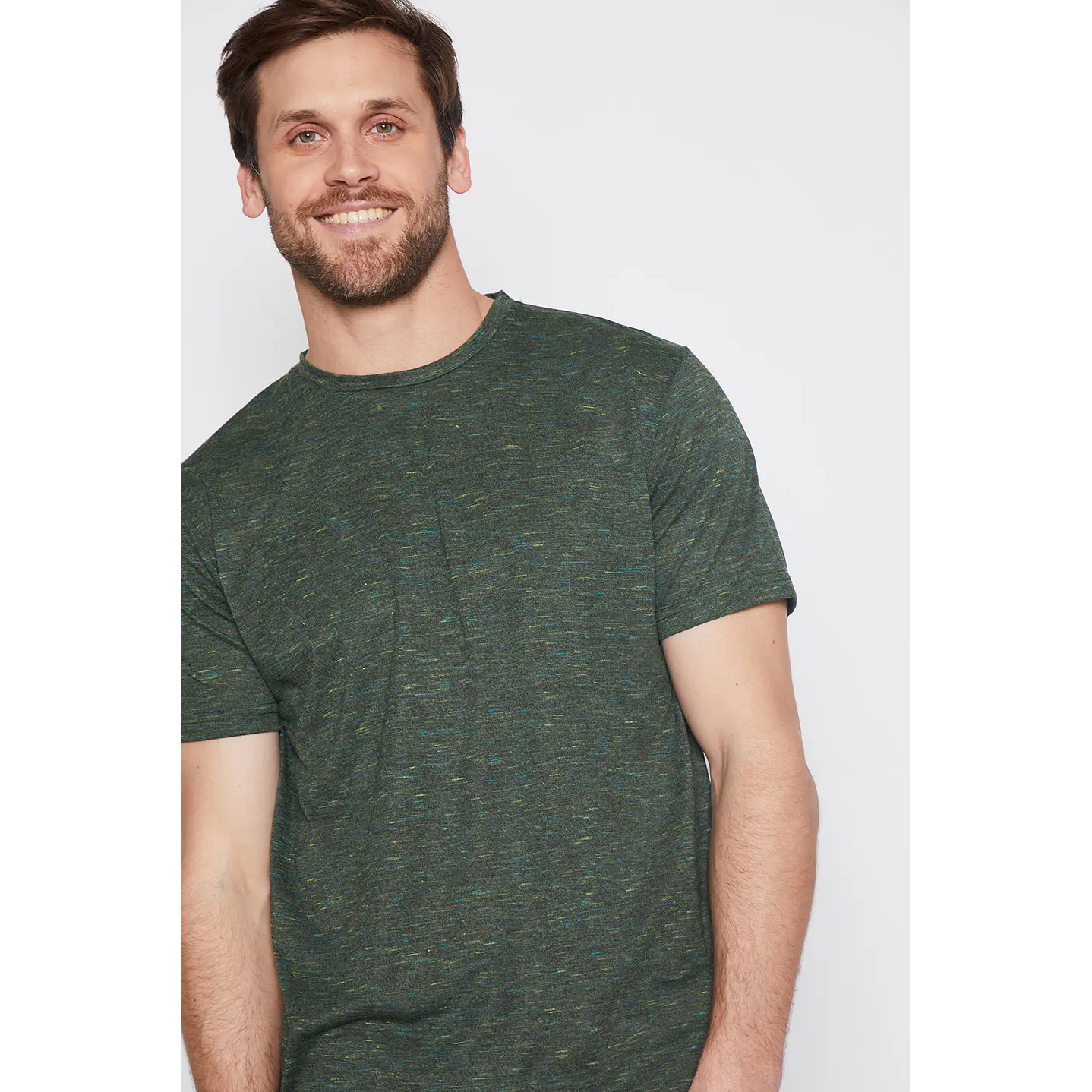 Polera Hombre Basic Melange Verde Familyshop 4