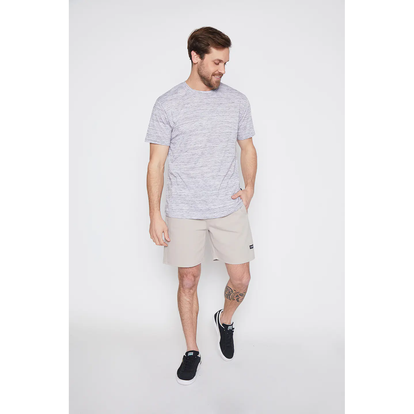 Polera Hombre Basic Melange Gris Familyshop 2