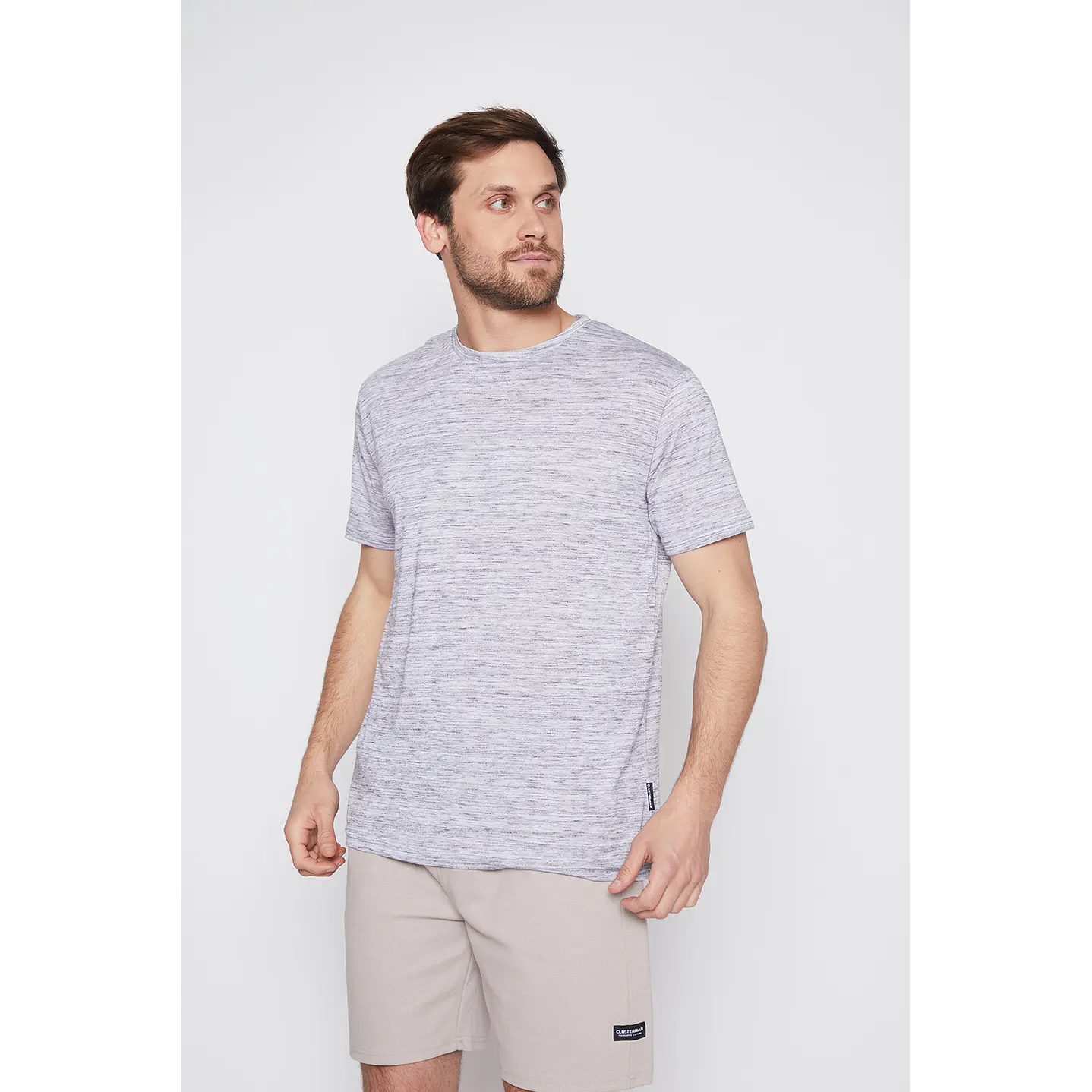 Polera Hombre Basic Melange Gris Familyshop 1