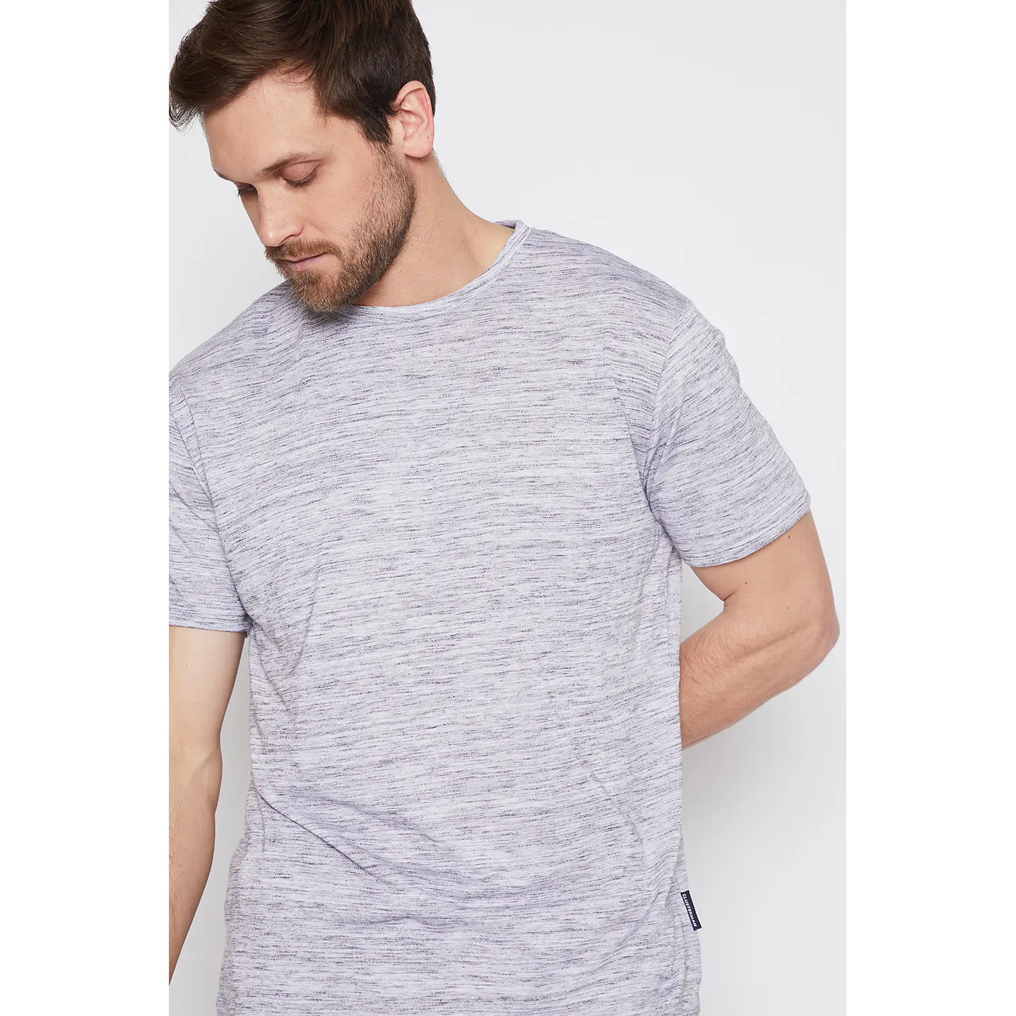 Polera Hombre Basic Melange Gris Familyshop 4
