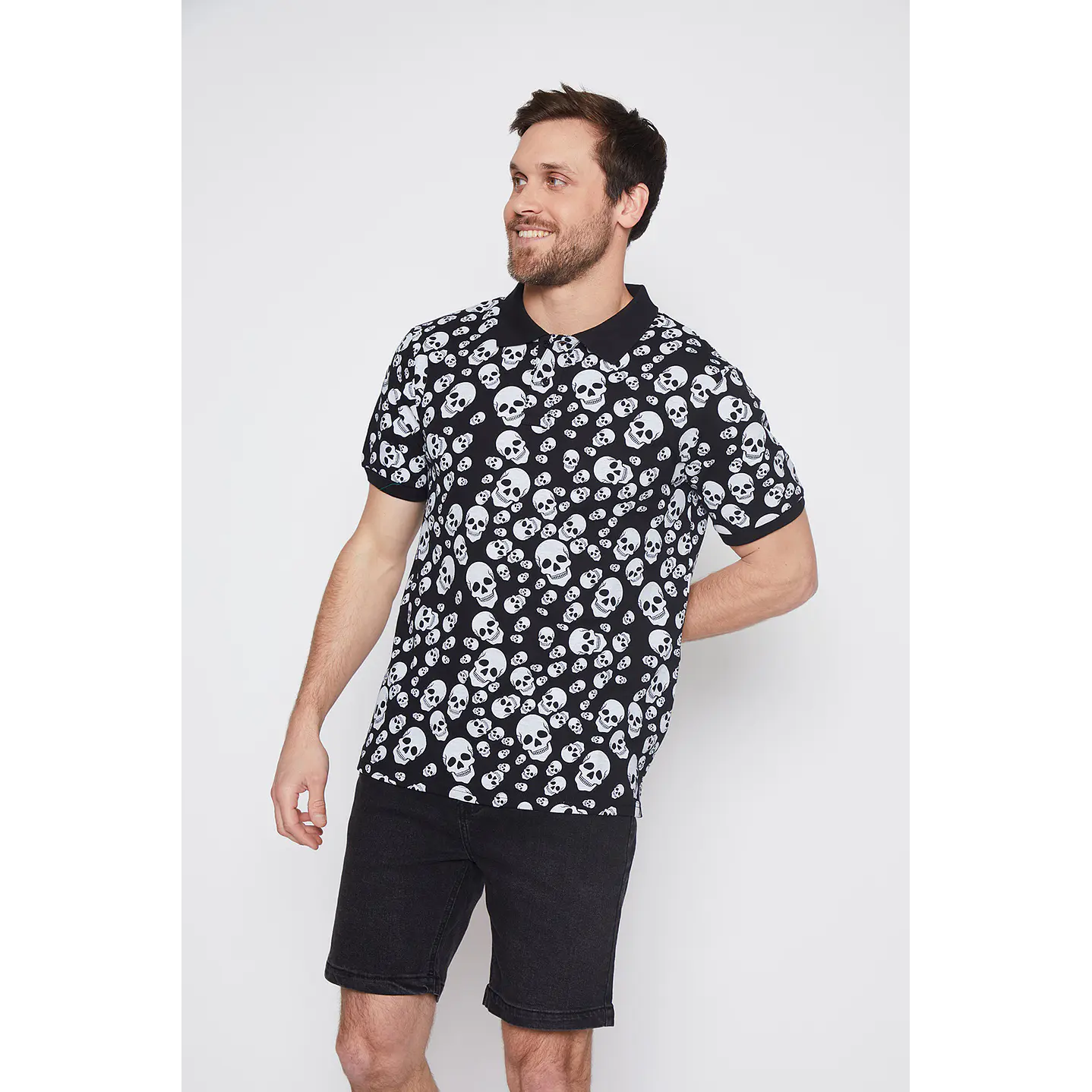 Polera Hombre Full Calavera Negro Familyshop 1