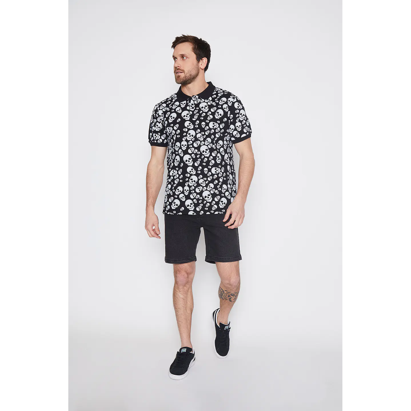 Polera Hombre Full Calavera Negro Familyshop 2