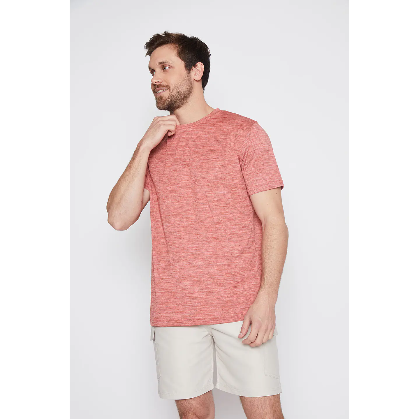 Polera Hombre Basic Melange Ladrillo Familyshop 1