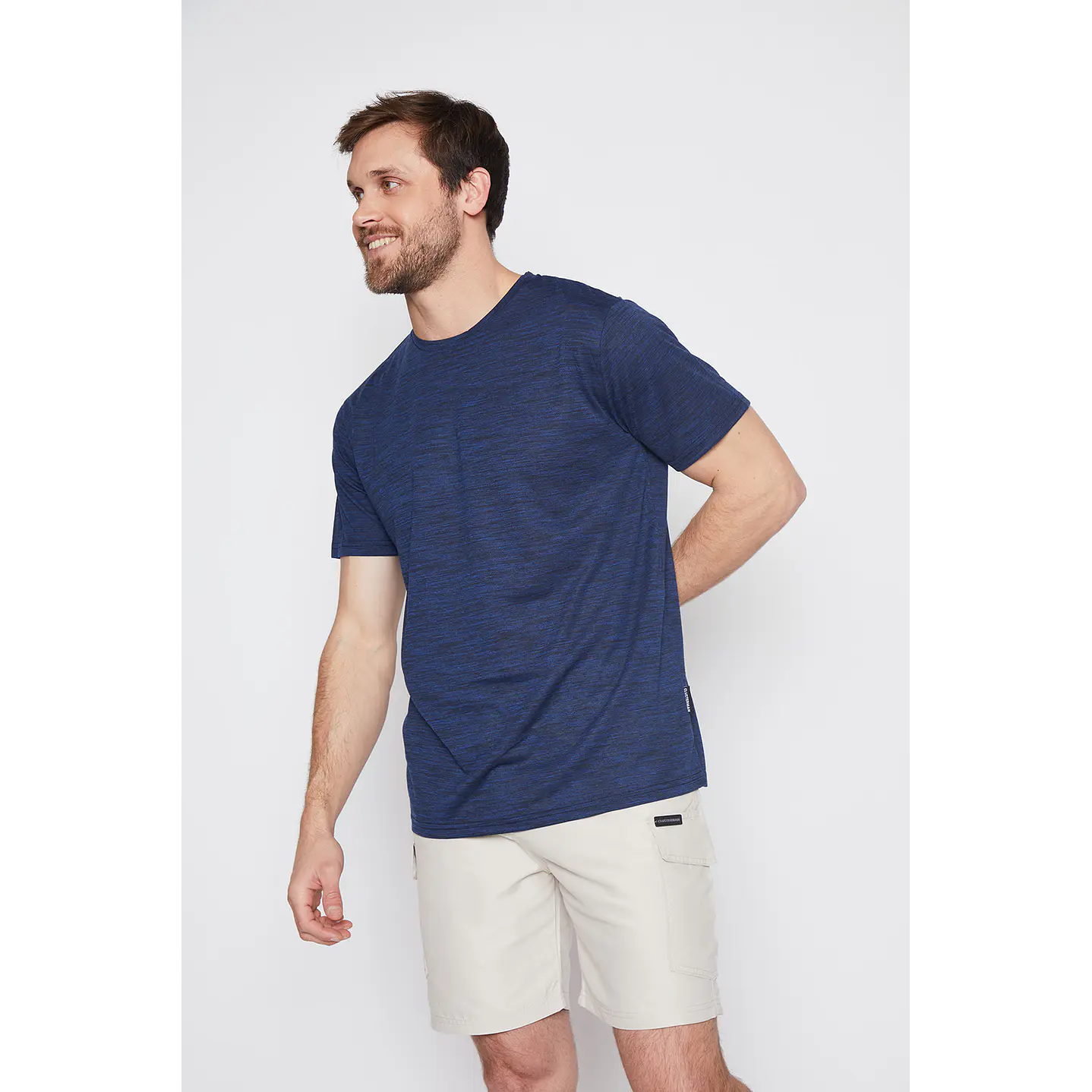 Polera Hombre Basic Melange Azul Familyshop 1