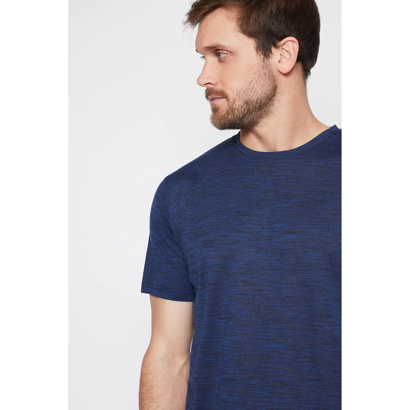 Polera Hombre Basic Melange Azul Familyshop 3