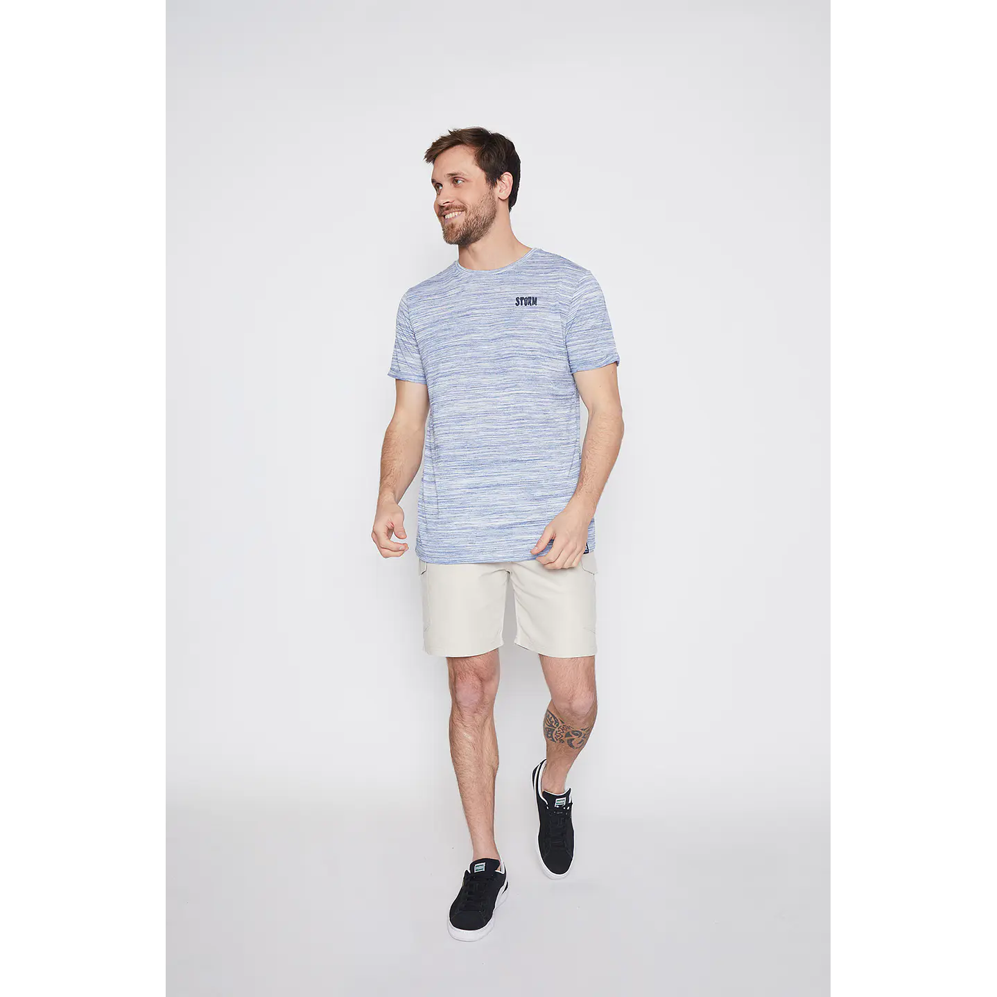 Polera Hombre Melange Azul Familyshop 2