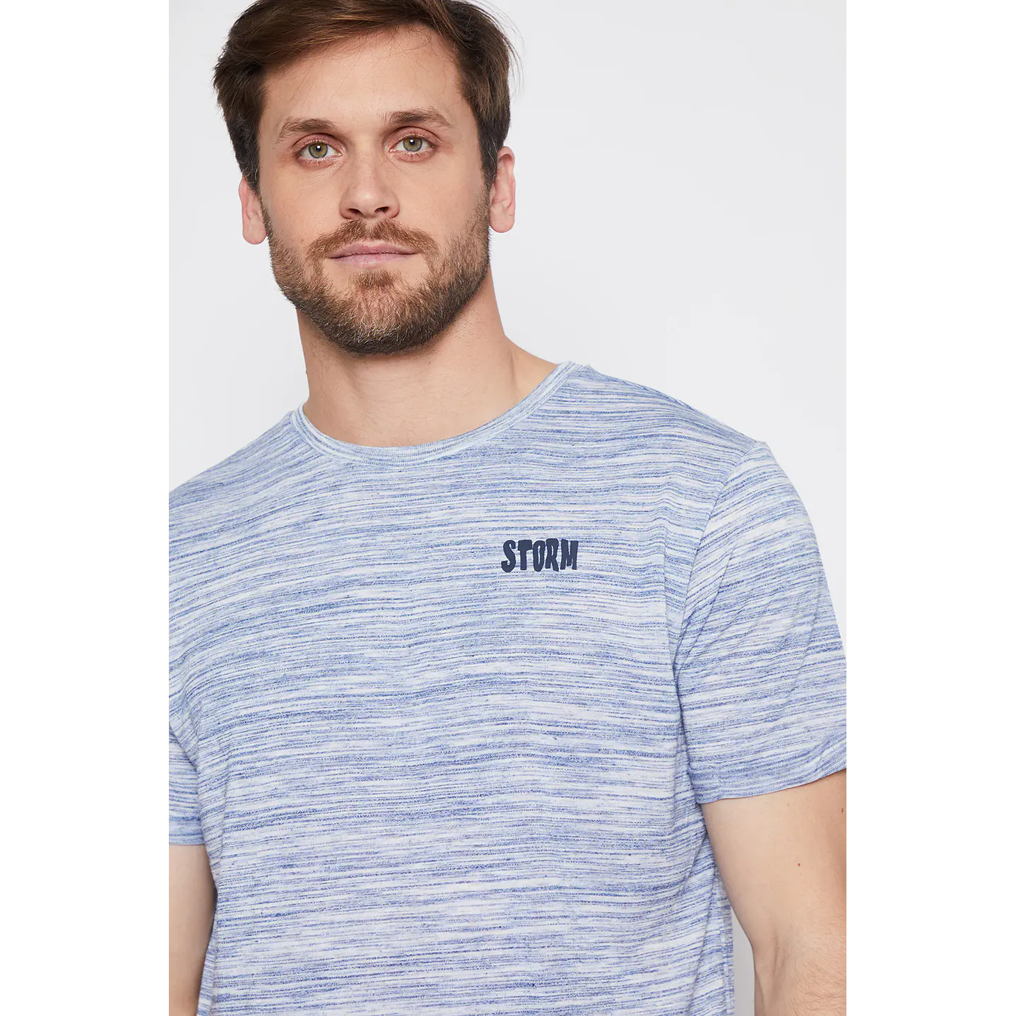 Polera Hombre Melange Azul Familyshop 4
