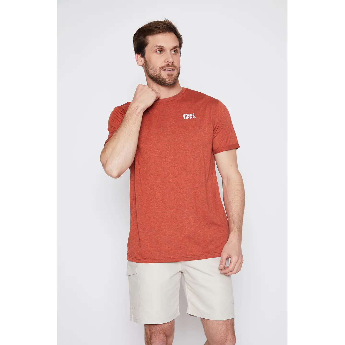 Polera Hombre Manga Corta Ladrillo Familyshop 1
