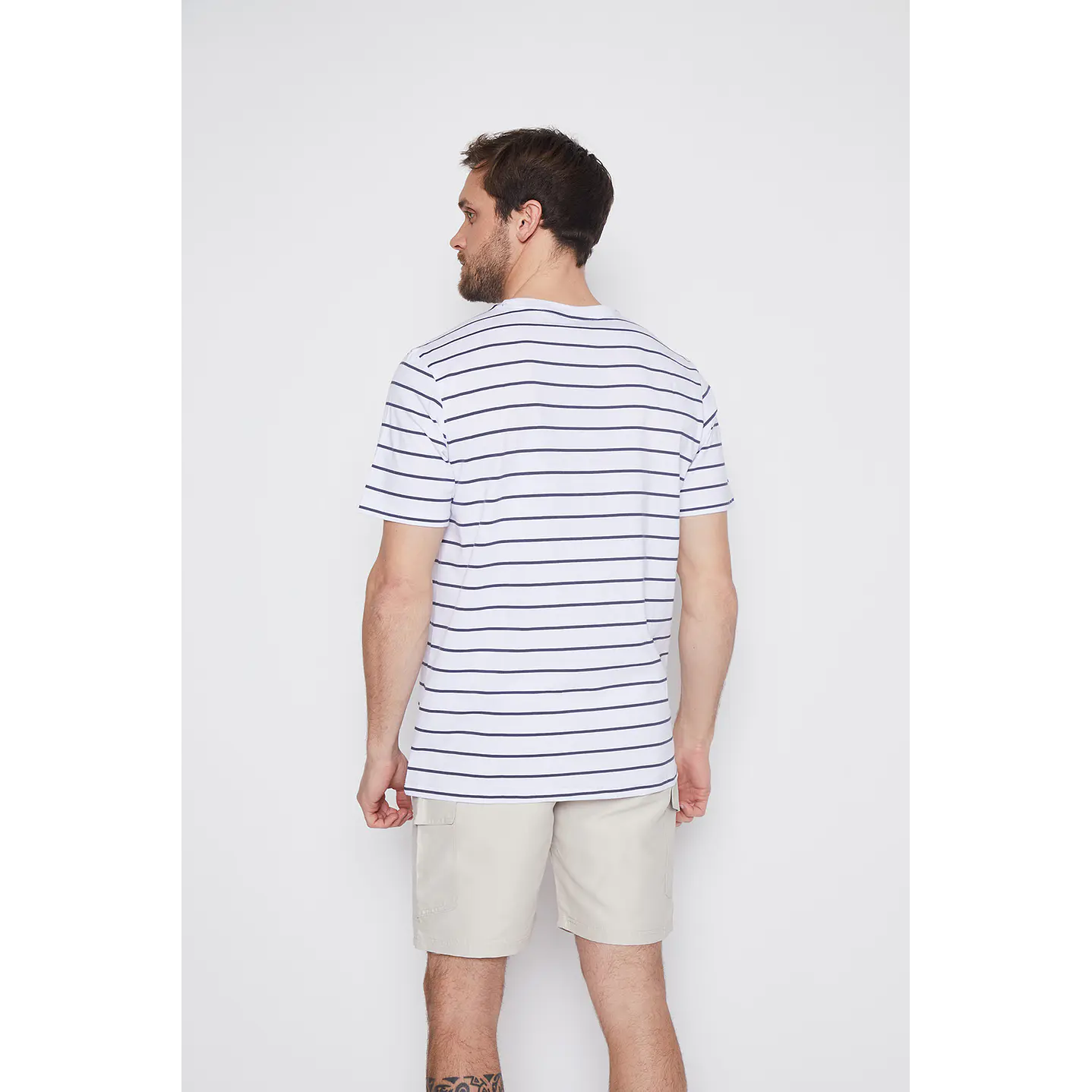 Polera Hombre Rayas Blanco Familyshop 4