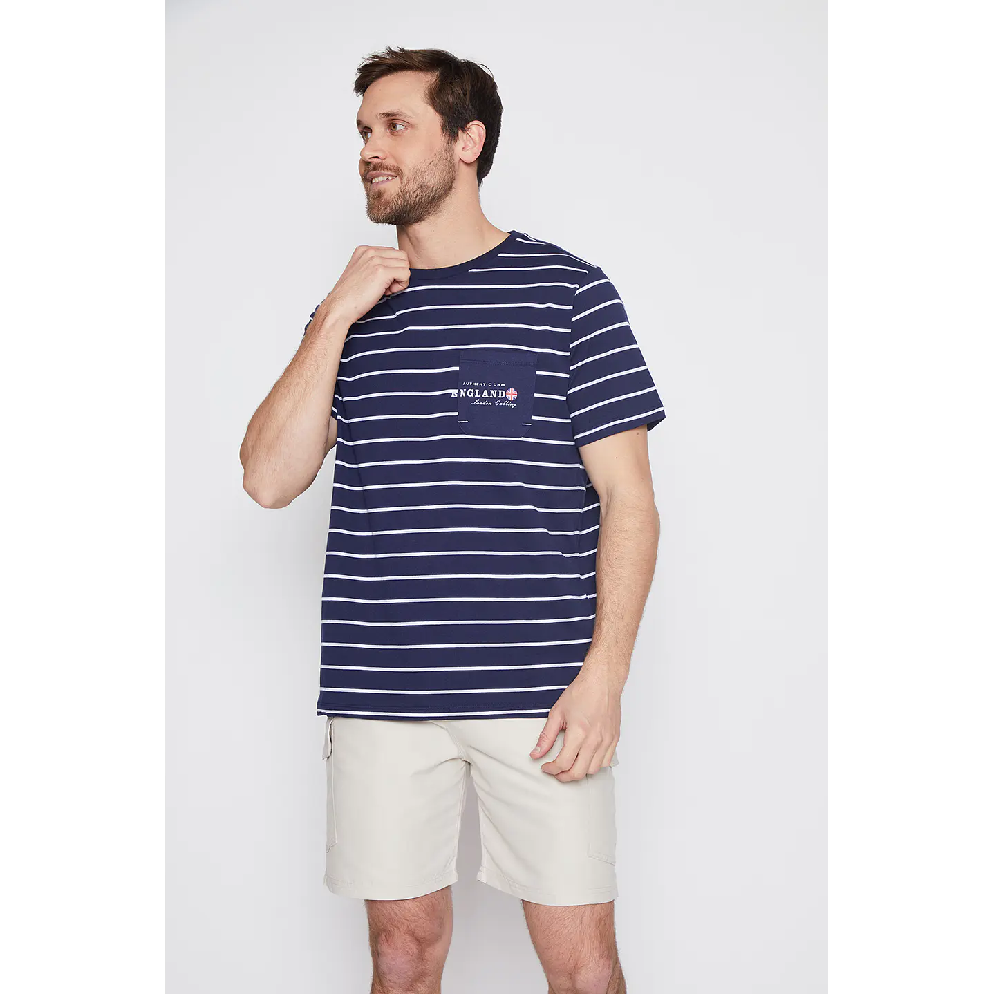 Polera Hombre Rayas Azul Familyshop 1