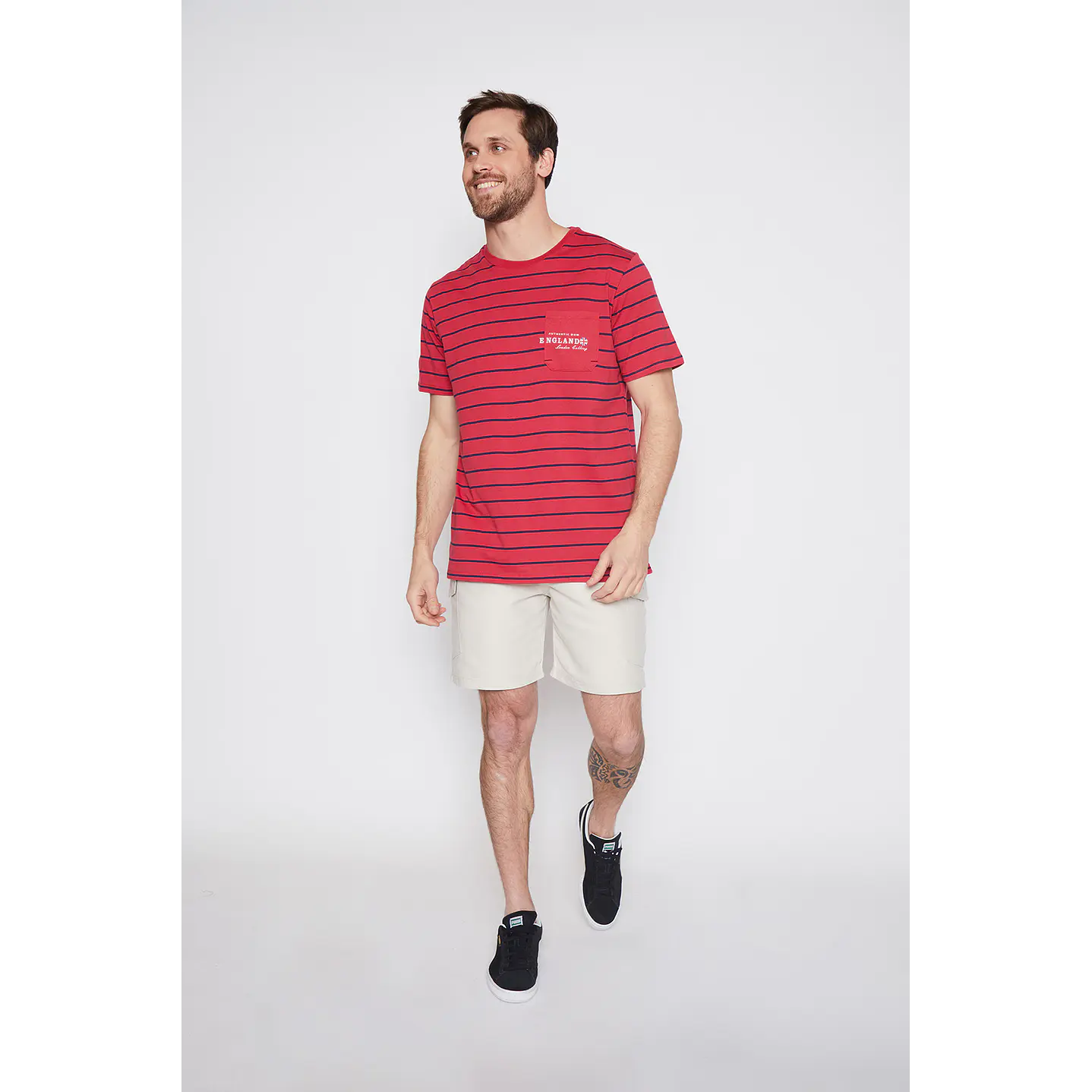 Polera Hombre Rayas Rojo Familyshop 2
