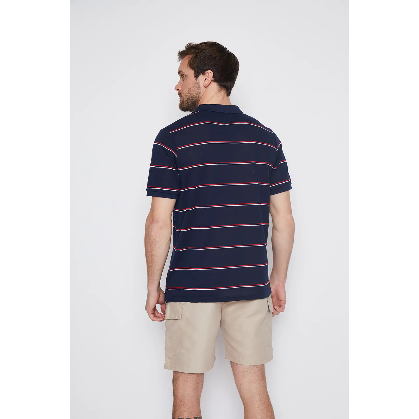 Polera Hombre Basic Rayas Azul Familyshop 3