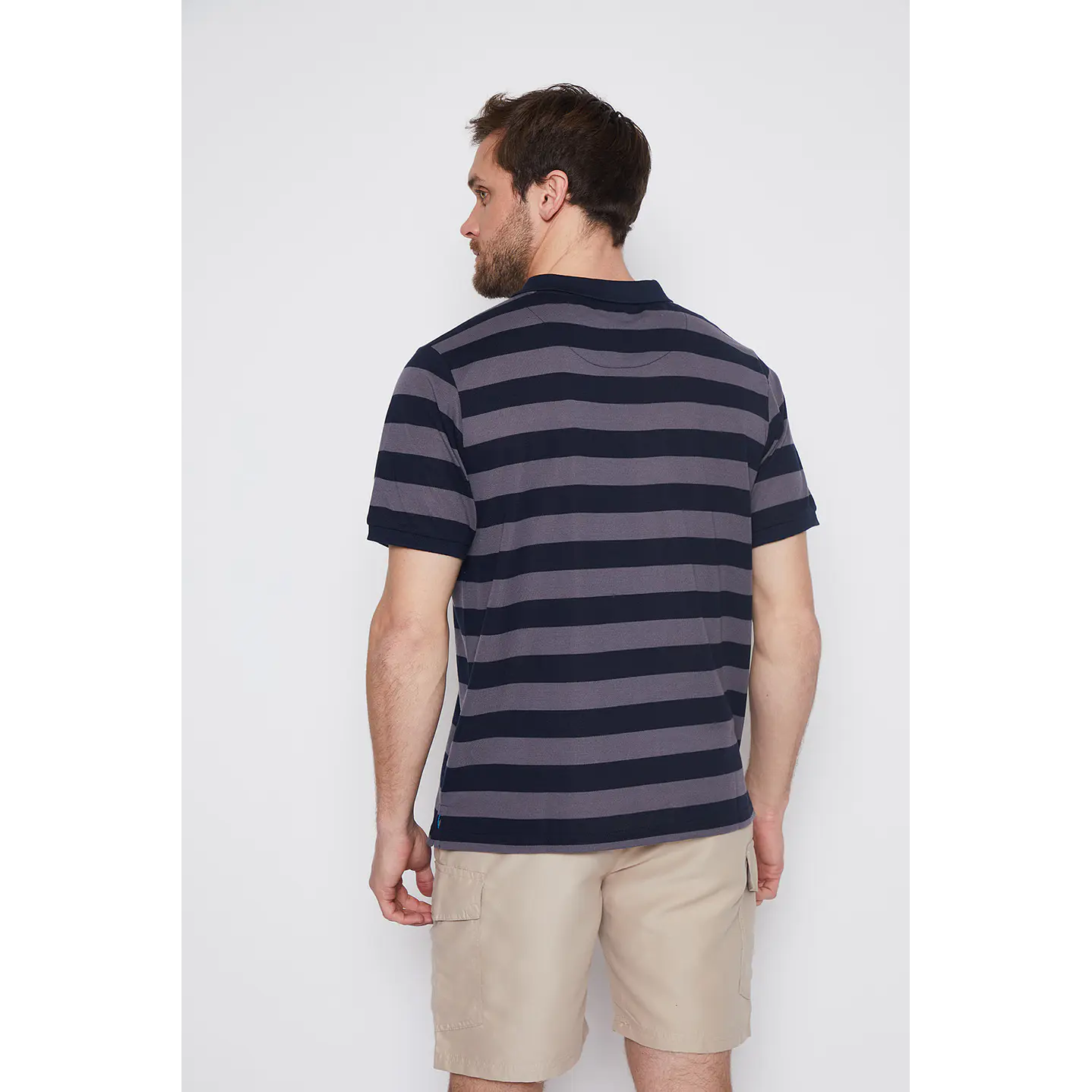 Polera Hombre Basic Rayas Gris Familyshop 3
