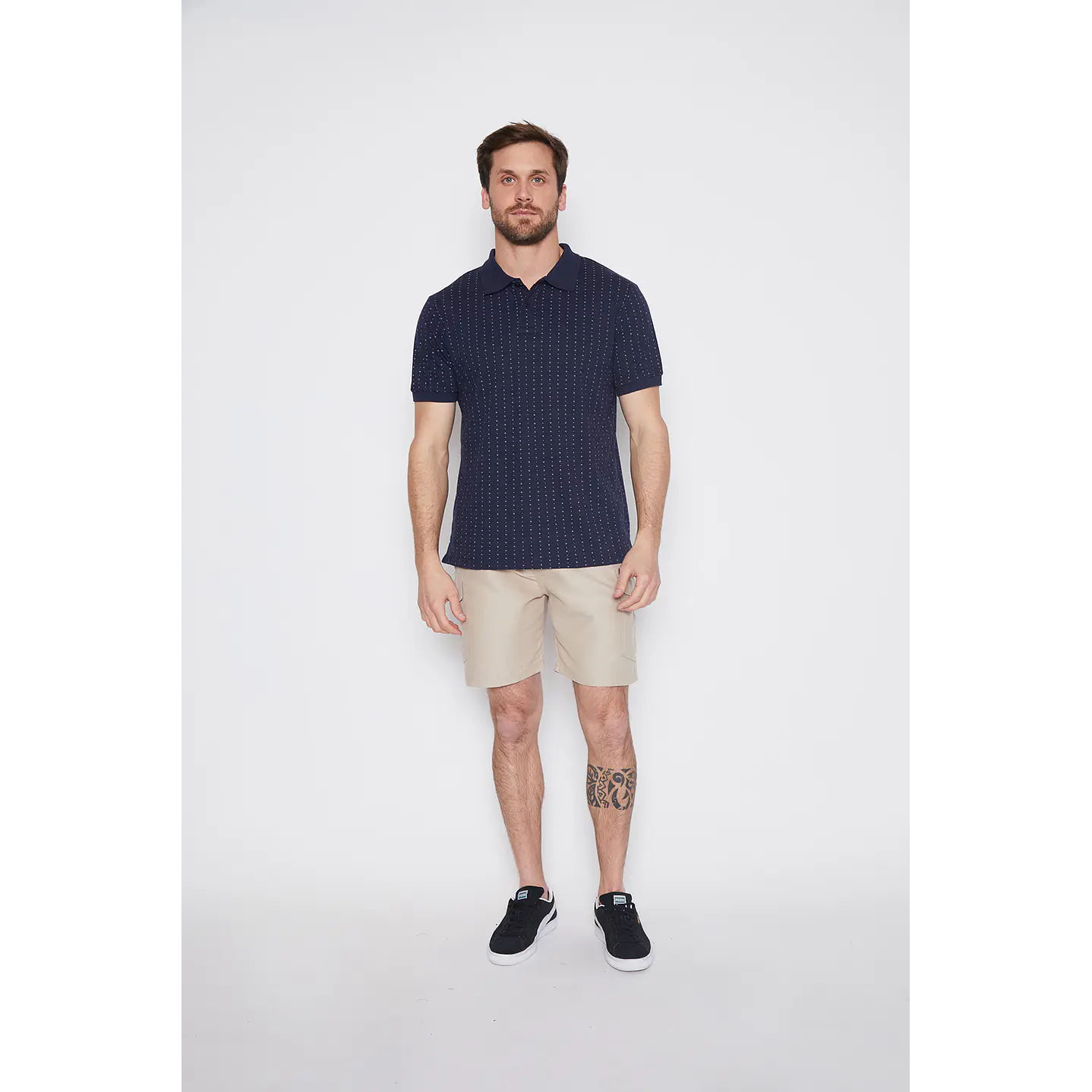 Polera Hombre Pique Punto Azul Familyshop 2