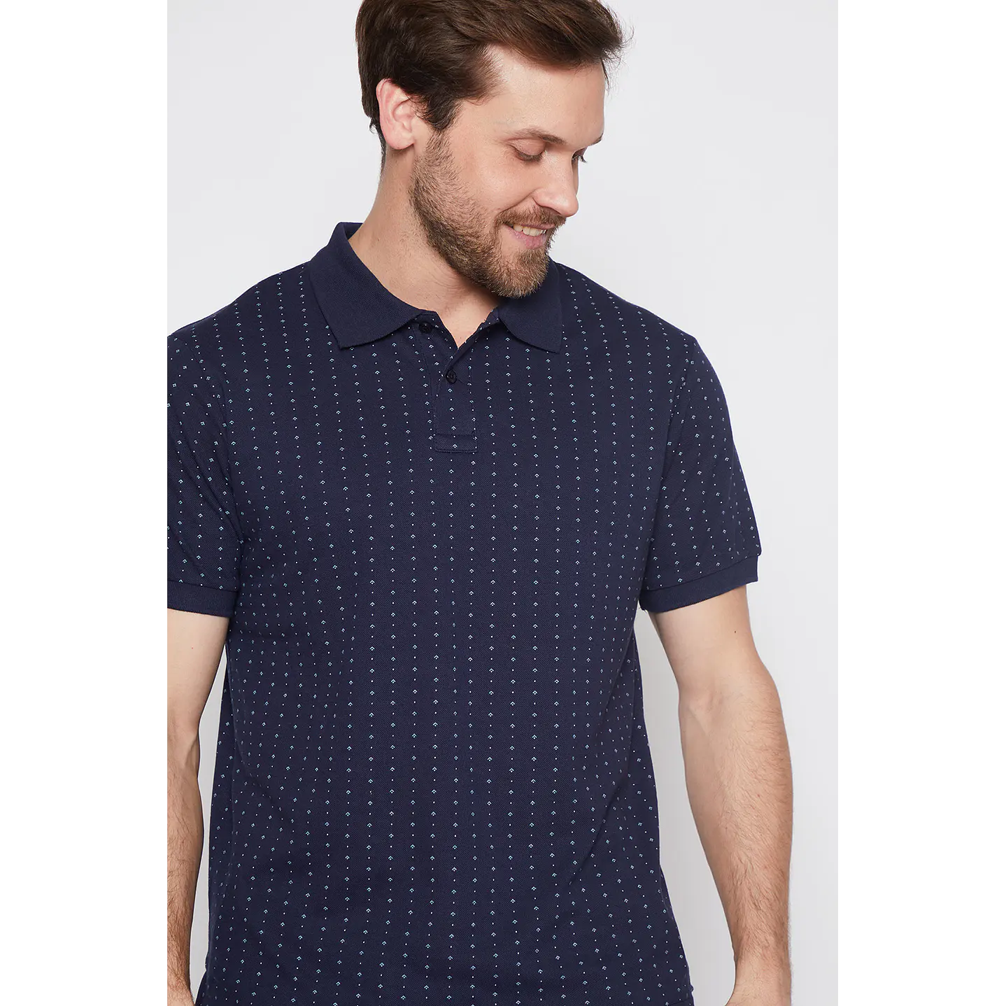 Polera Hombre Pique Punto Azul Familyshop 4