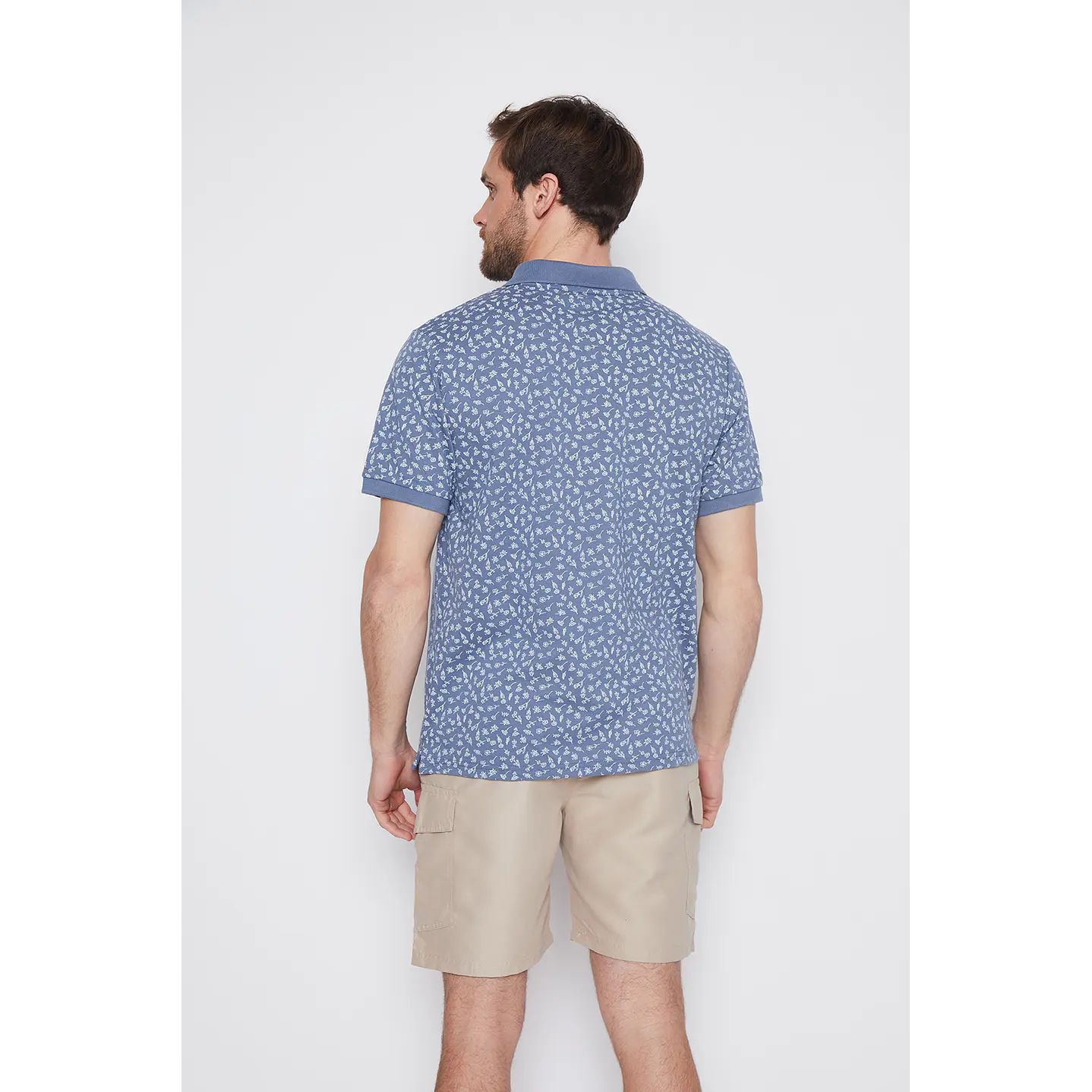 Polera Hombre Full Flor Azul Familyshop 3