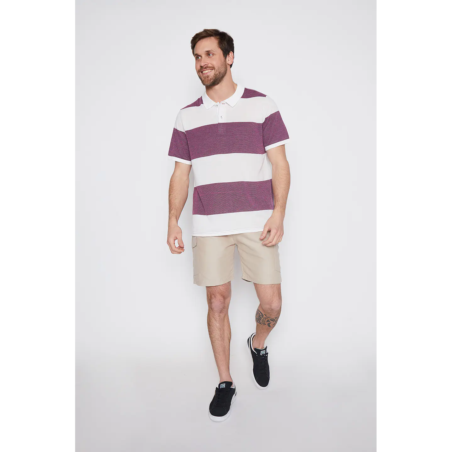 Polera Hombre Manga Corta Burdeo Familyshop 1