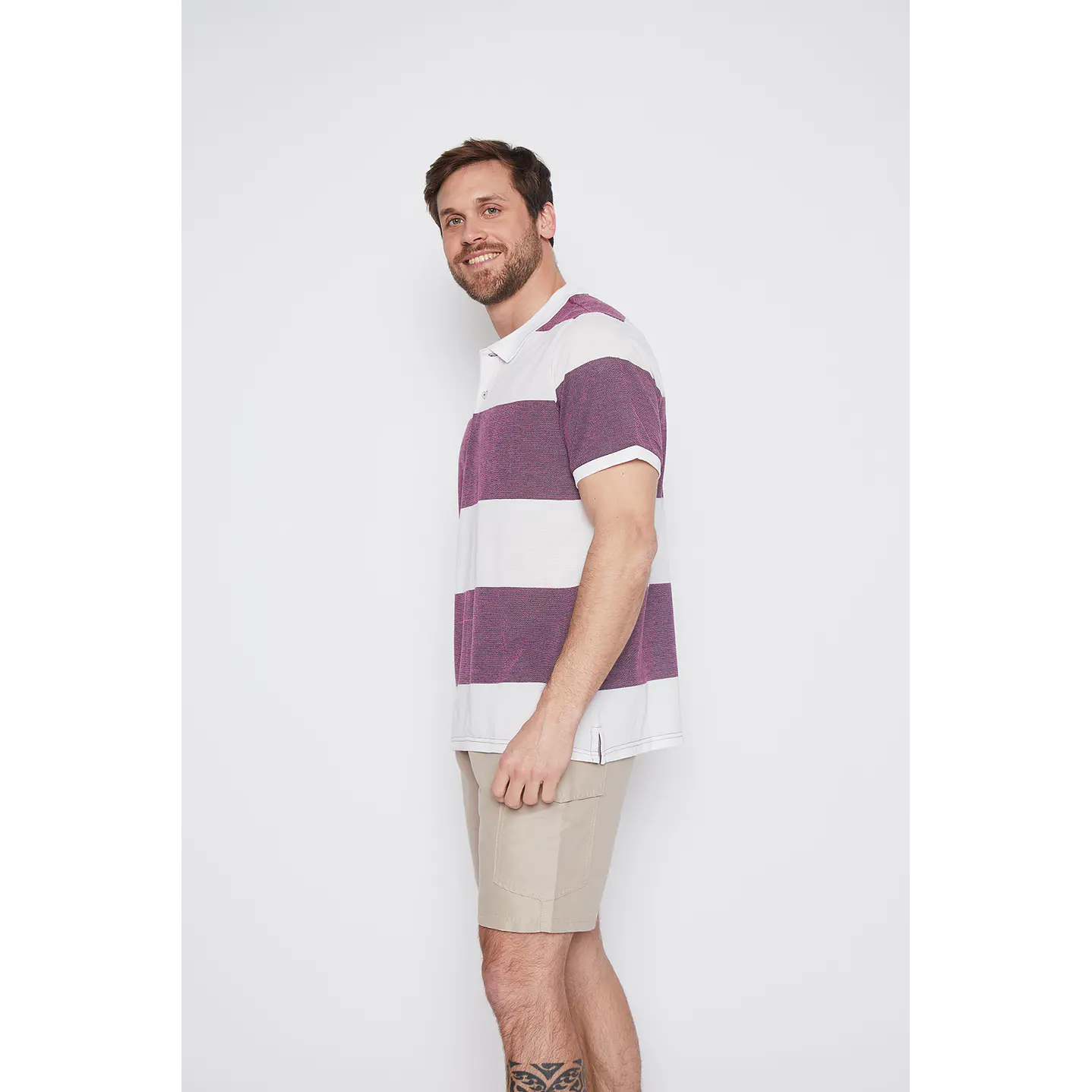 Polera Hombre Manga Corta Burdeo Familyshop 2