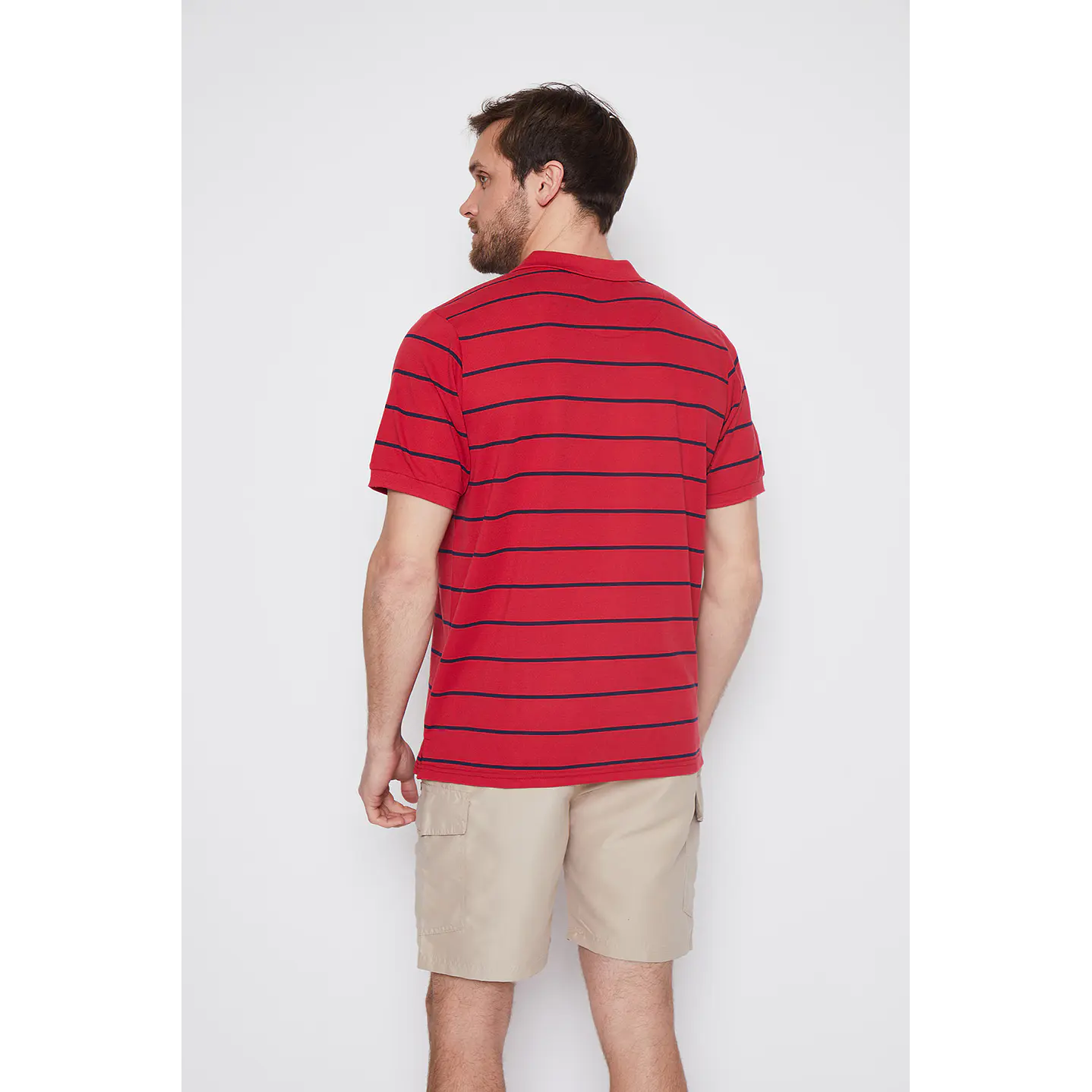 Polera Hombre Basic Rayas Rojo Familyshop 3