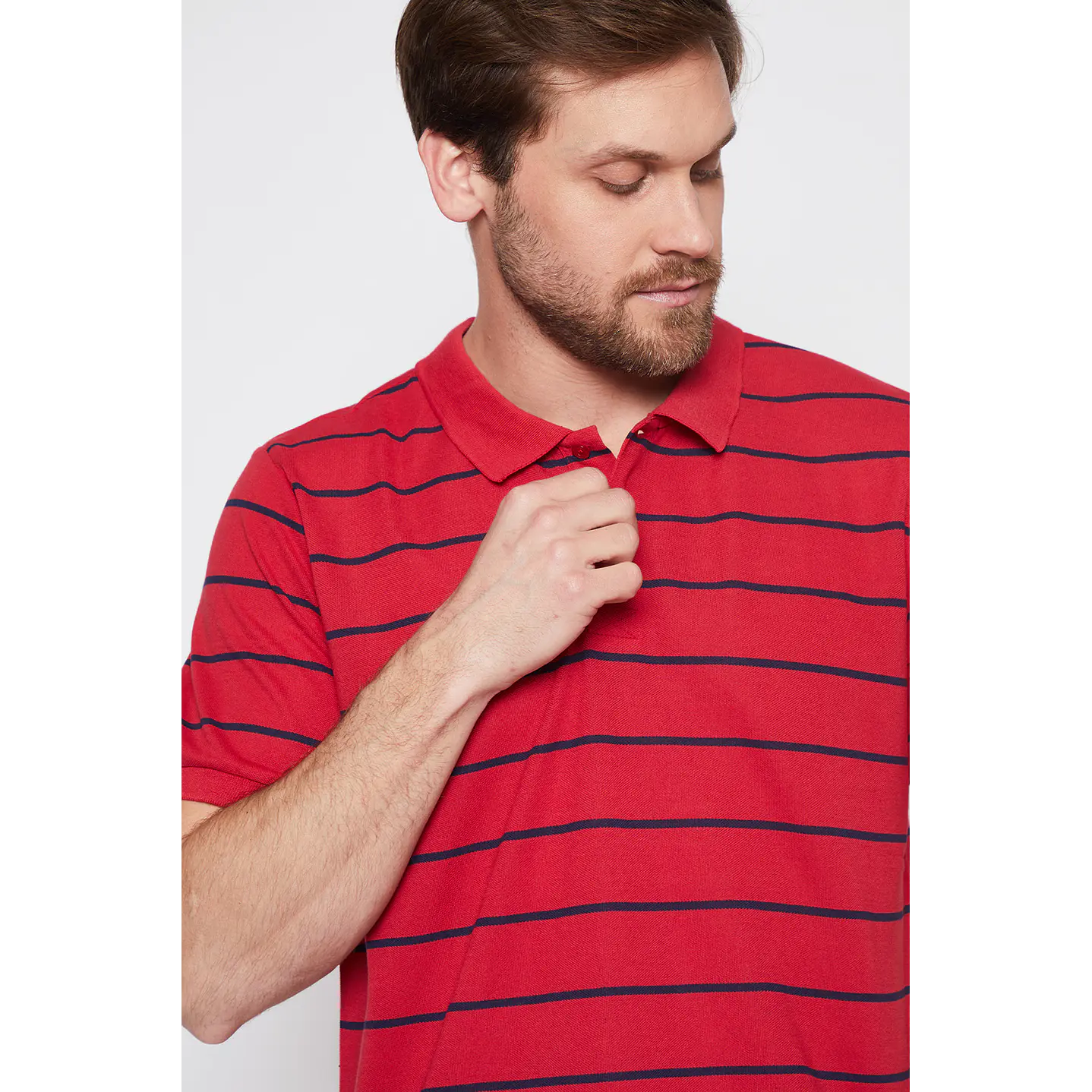 Polera Hombre Basic Rayas Rojo Familyshop 4