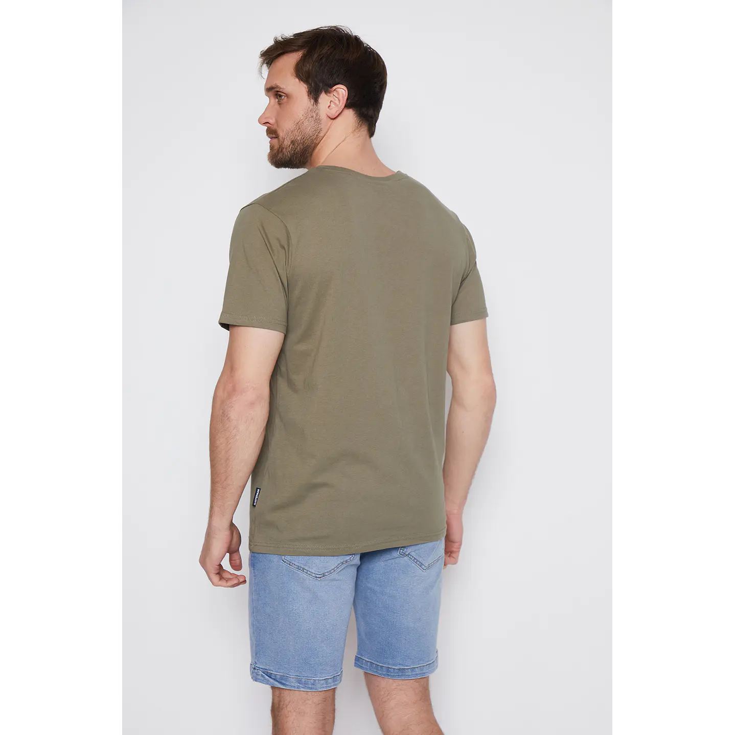 Polera Hombre Basic Cuello V Verde Familyshop 3