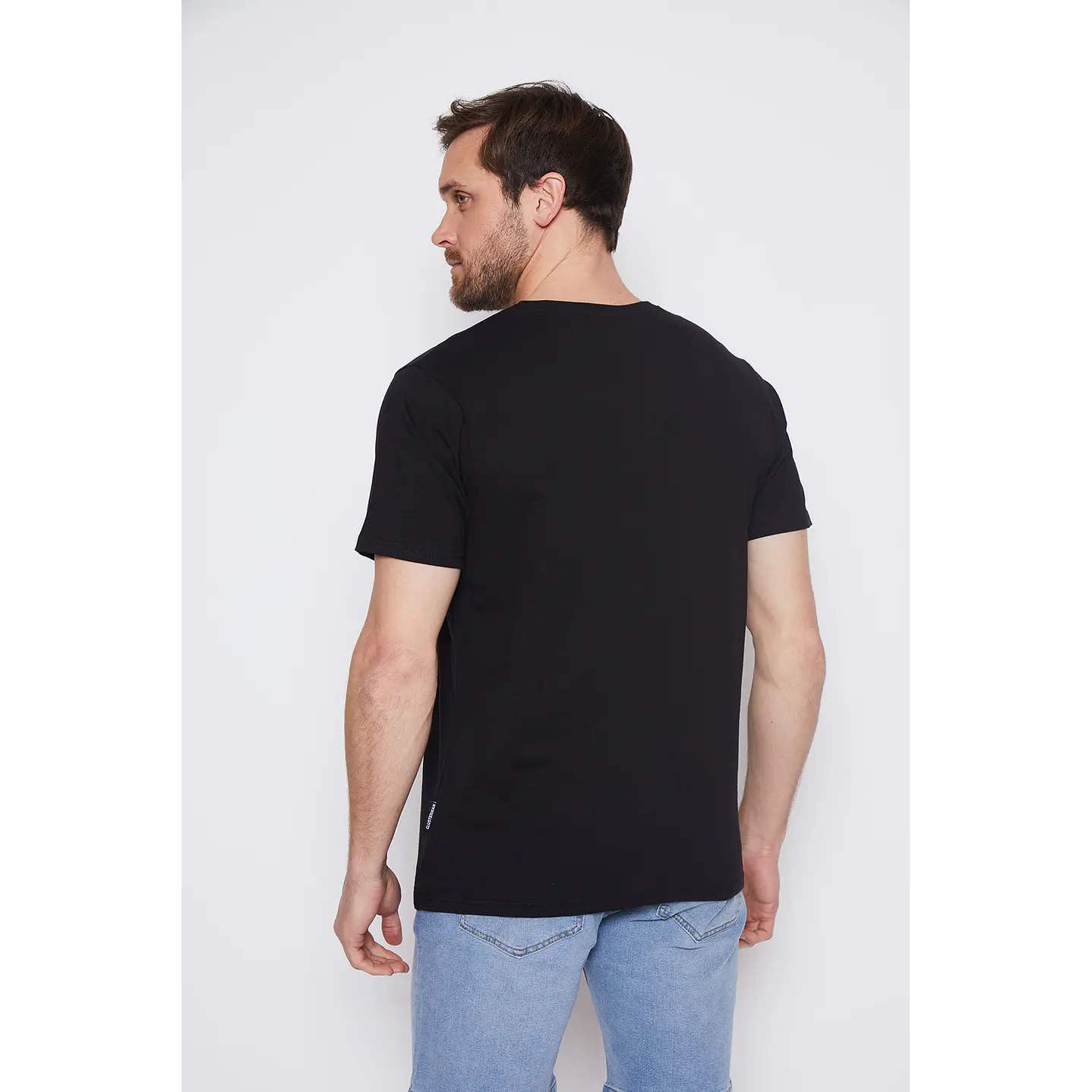 Polera Hombre Cuello V Negro Familyshop 3