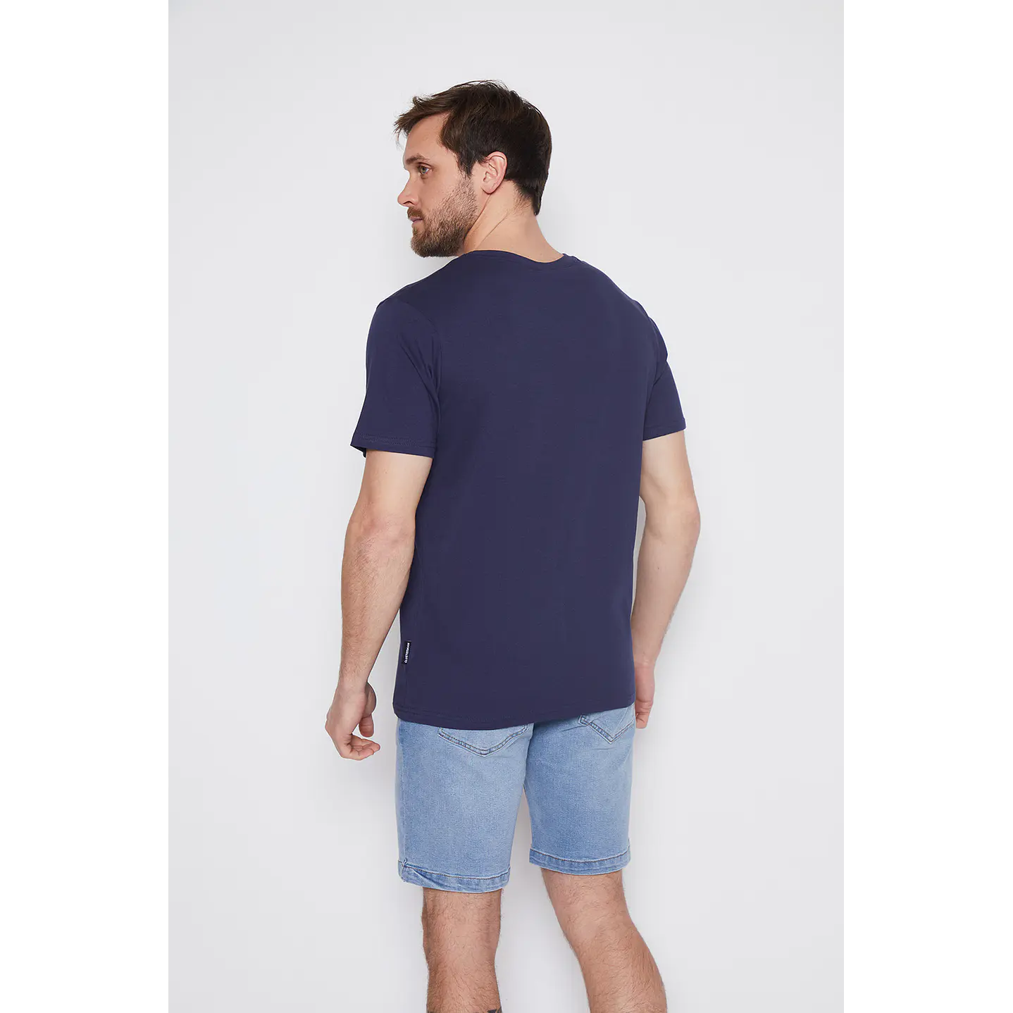 Polera Hombre Cuello V Azul Familyshop 3