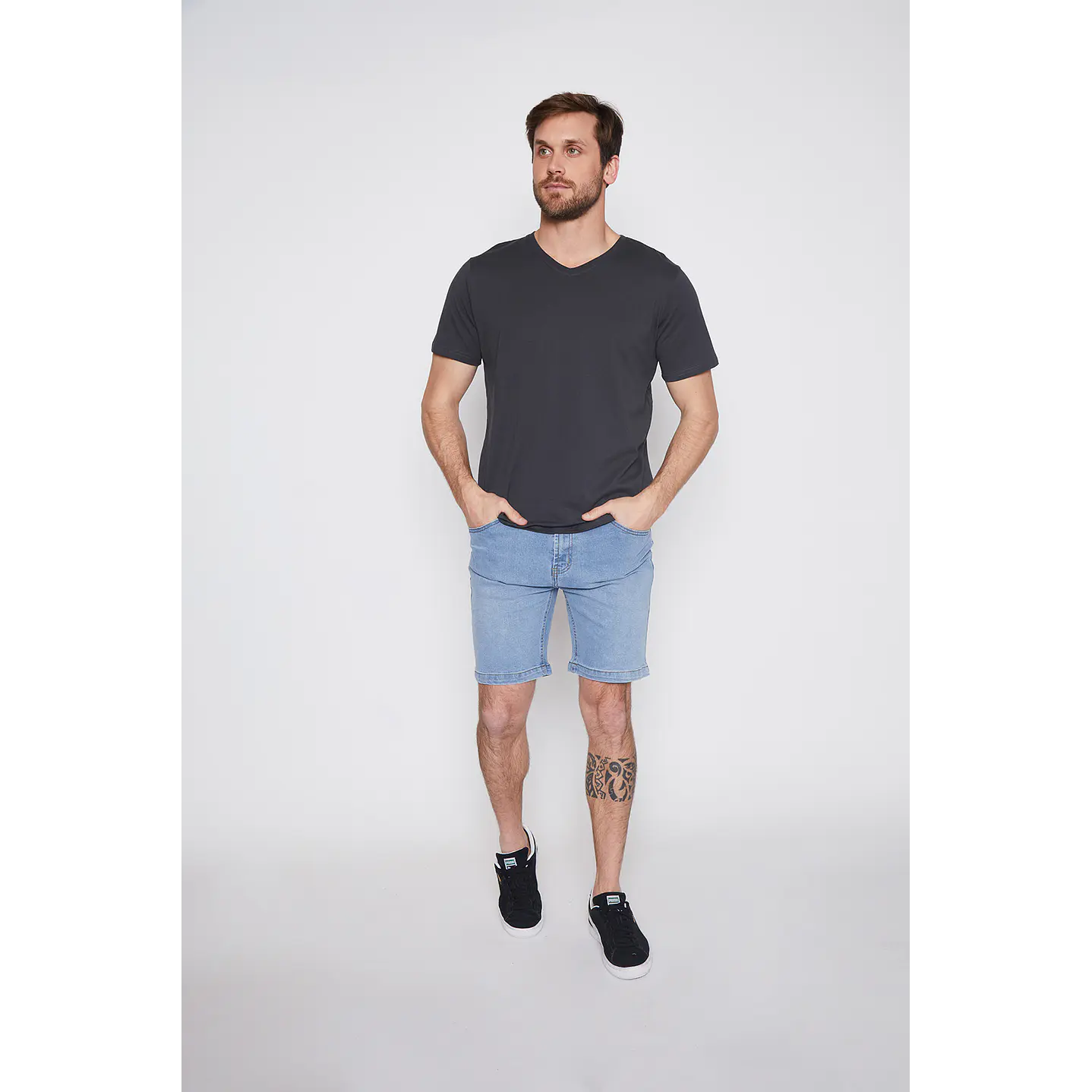 Polera Hombre Cuello V Acero Familyshop 2
