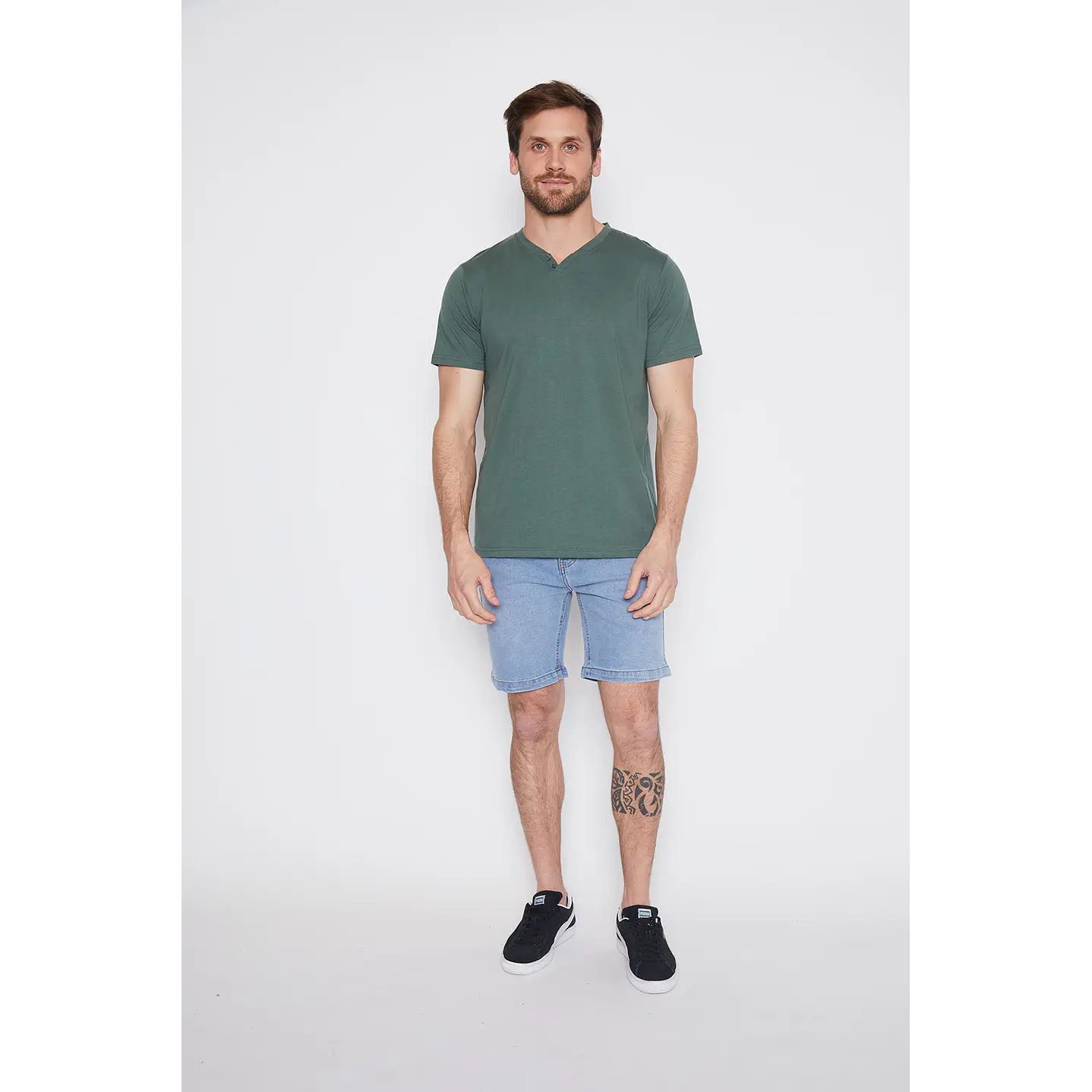 Polera Hombre Botones Verde Familyshop 2