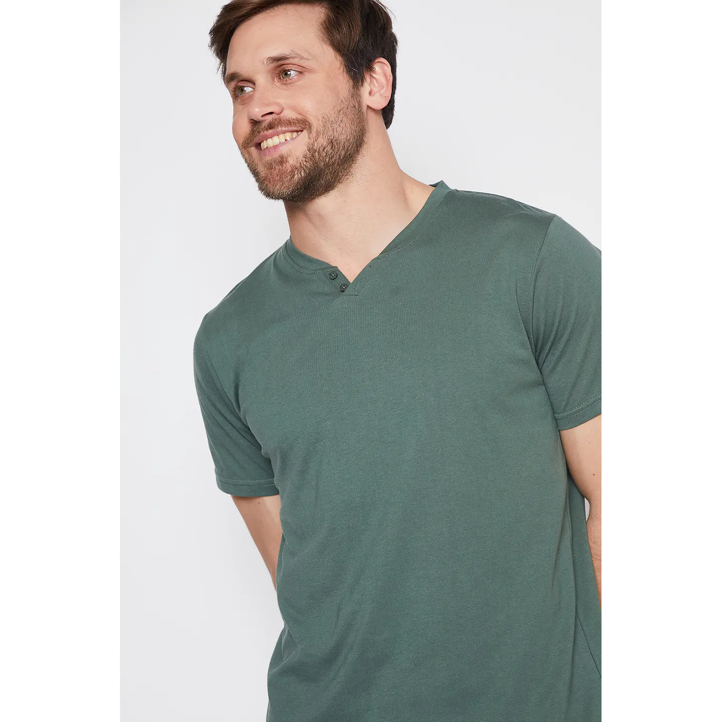 Polera Hombre Botones Verde Familyshop 4