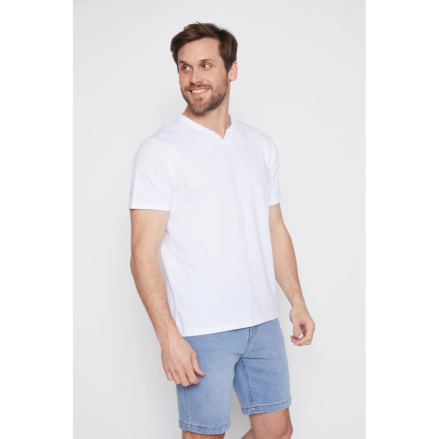 Polera Hombre Botones Blanco Familyshop 1