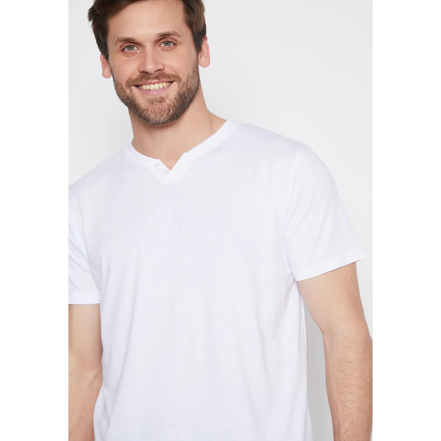 Polera Hombre Botones Blanco Familyshop 4