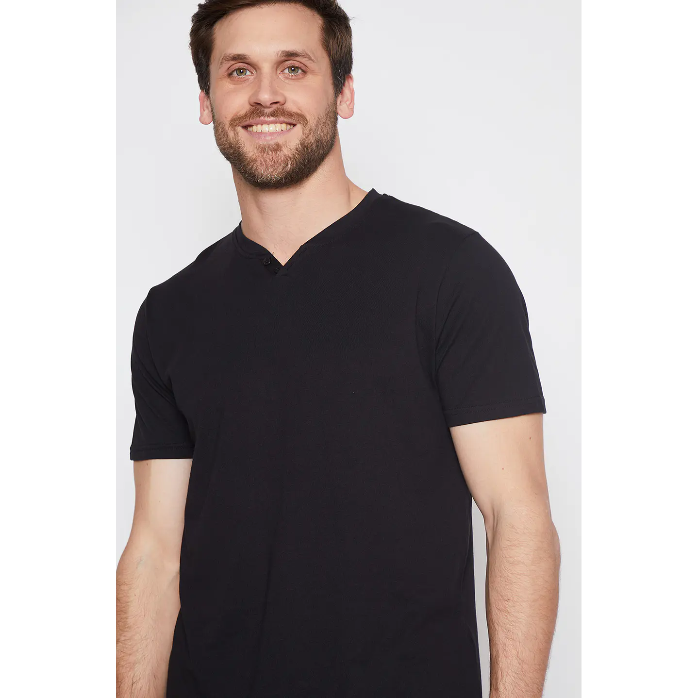 Polera Hombre Botones Negro Familyshop 3