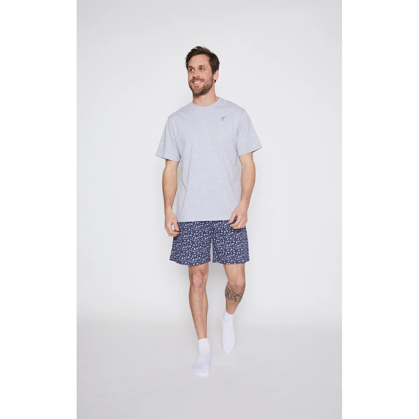Pijama Corto Hombre Punto Gris Family Shop 1