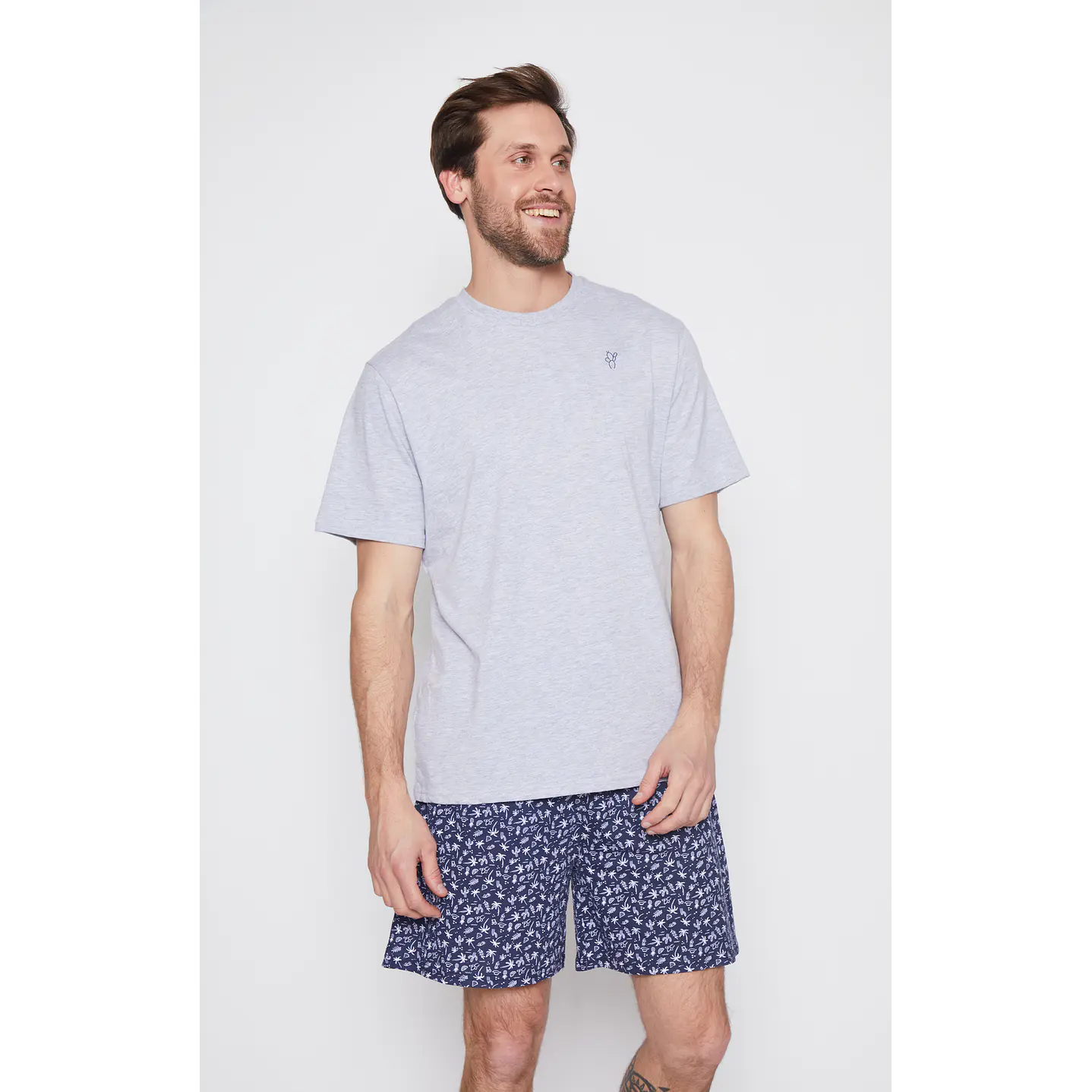 Pijama Corto Hombre Punto Gris Family Shop 3