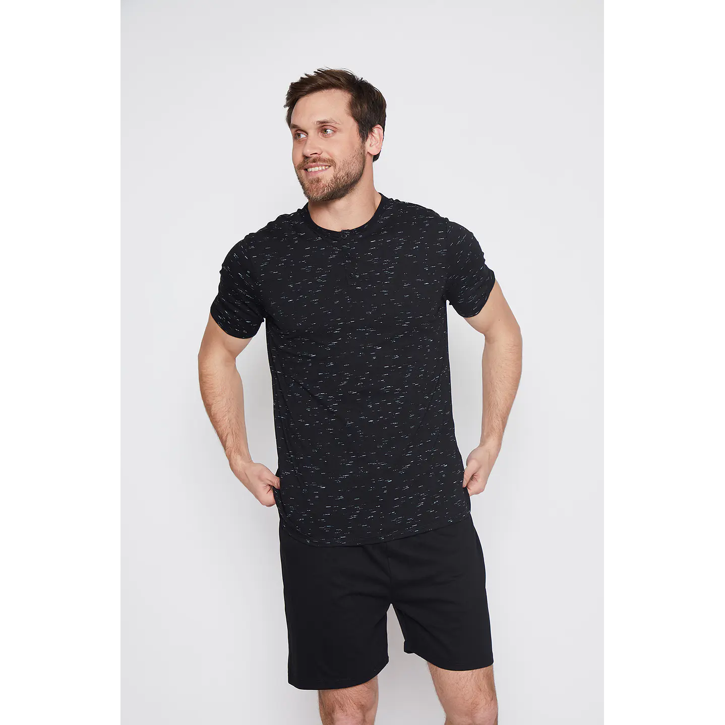 Pijama Corto Hombre Classic Gris Family Shop 3