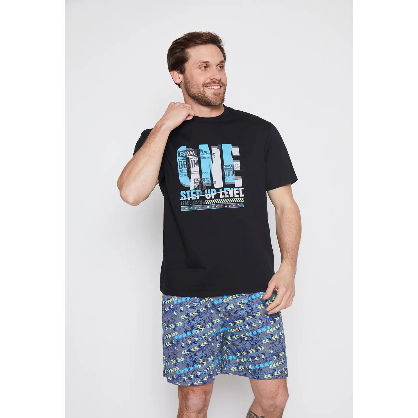 Pijama Corto Hombre One Negro Family Shop 2