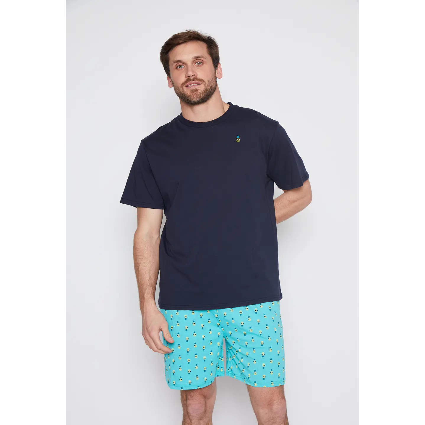 Pijama Corto Hombre Classic Negro Family Shop 2