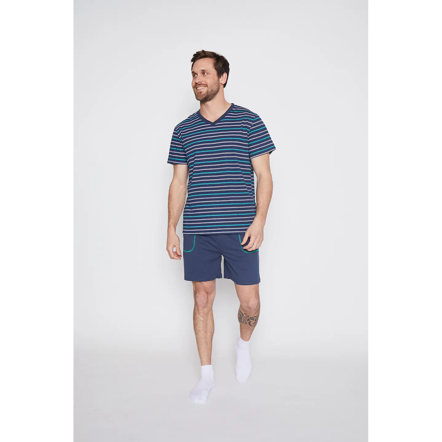Pijama Corto Hombre Classic Azul Family Shop 1