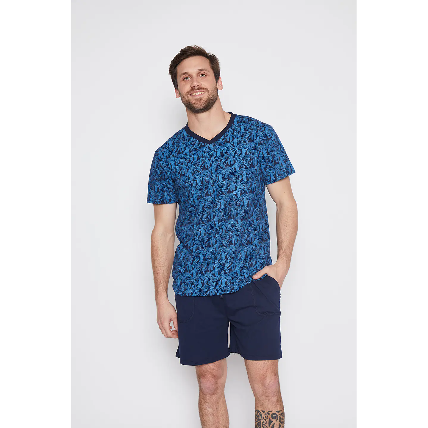 Pijama Corto Hombre Linea Azul Family Shop 2