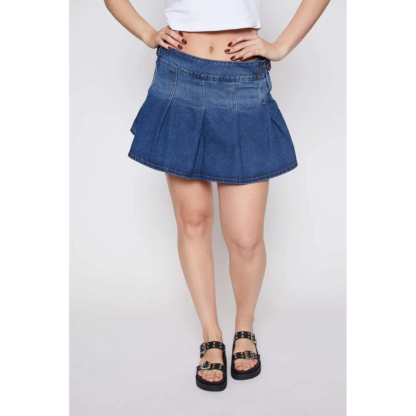 Faldas Mujer Denim Tablas Azul Familyshop 1
