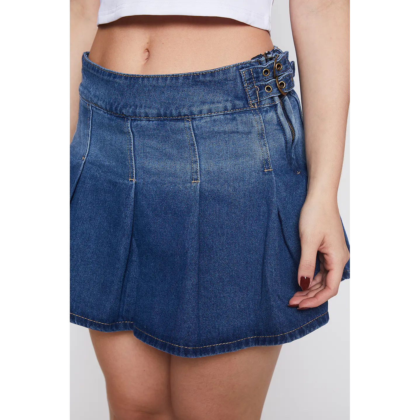 Faldas Mujer Denim Tablas Azul Familyshop 4