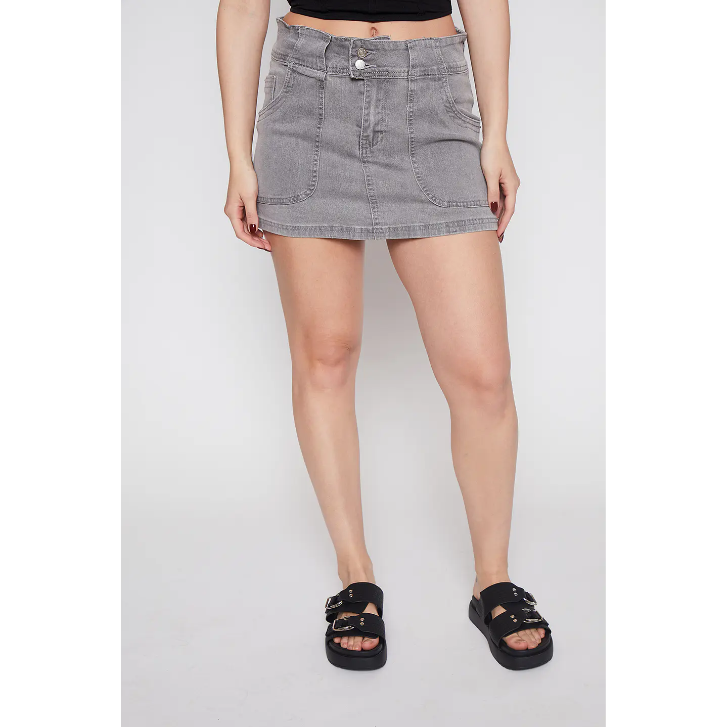 Faldas Mujer Denim Gris Familyshop 1