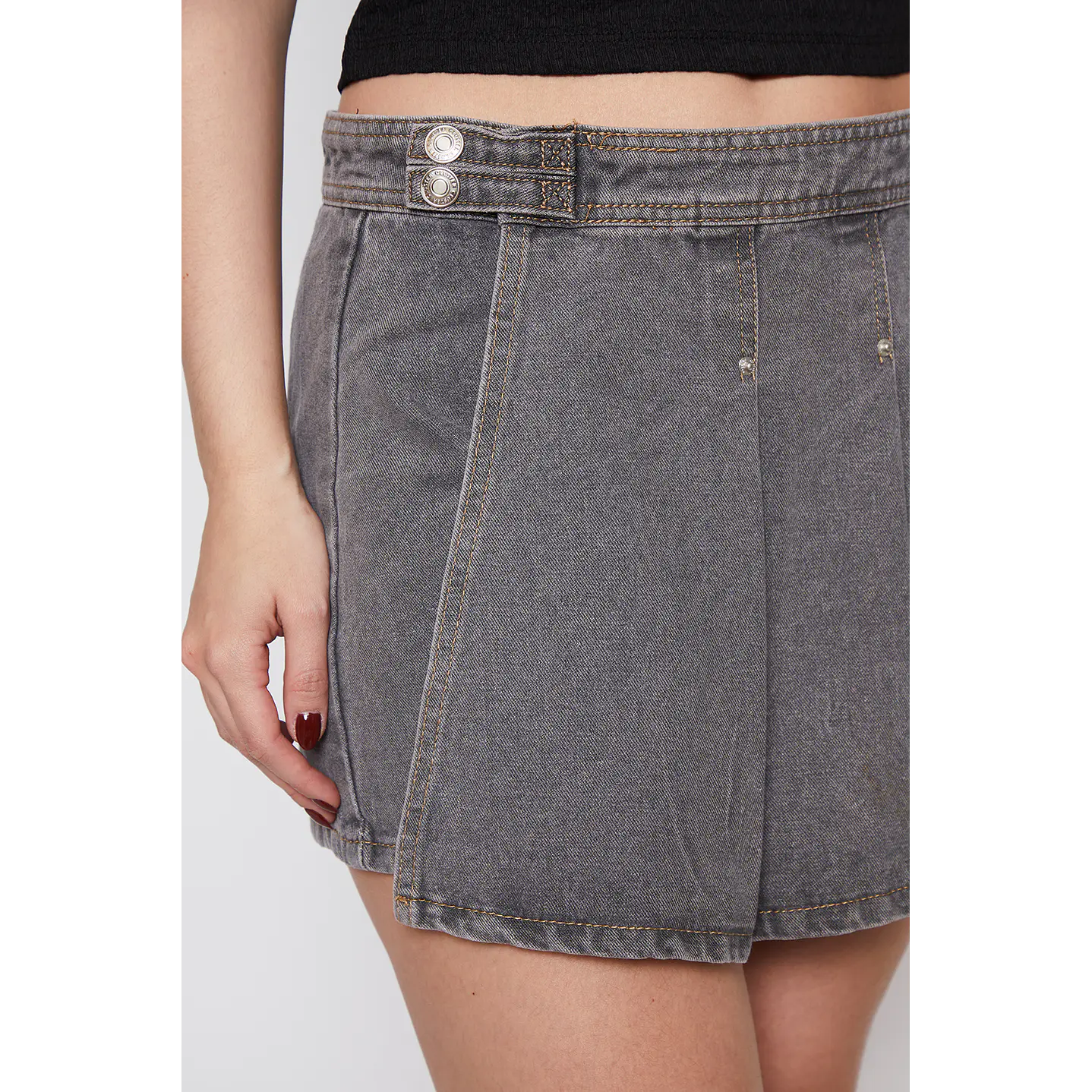 Faldas Mujer Denim Tablas Gris Familyshop 4